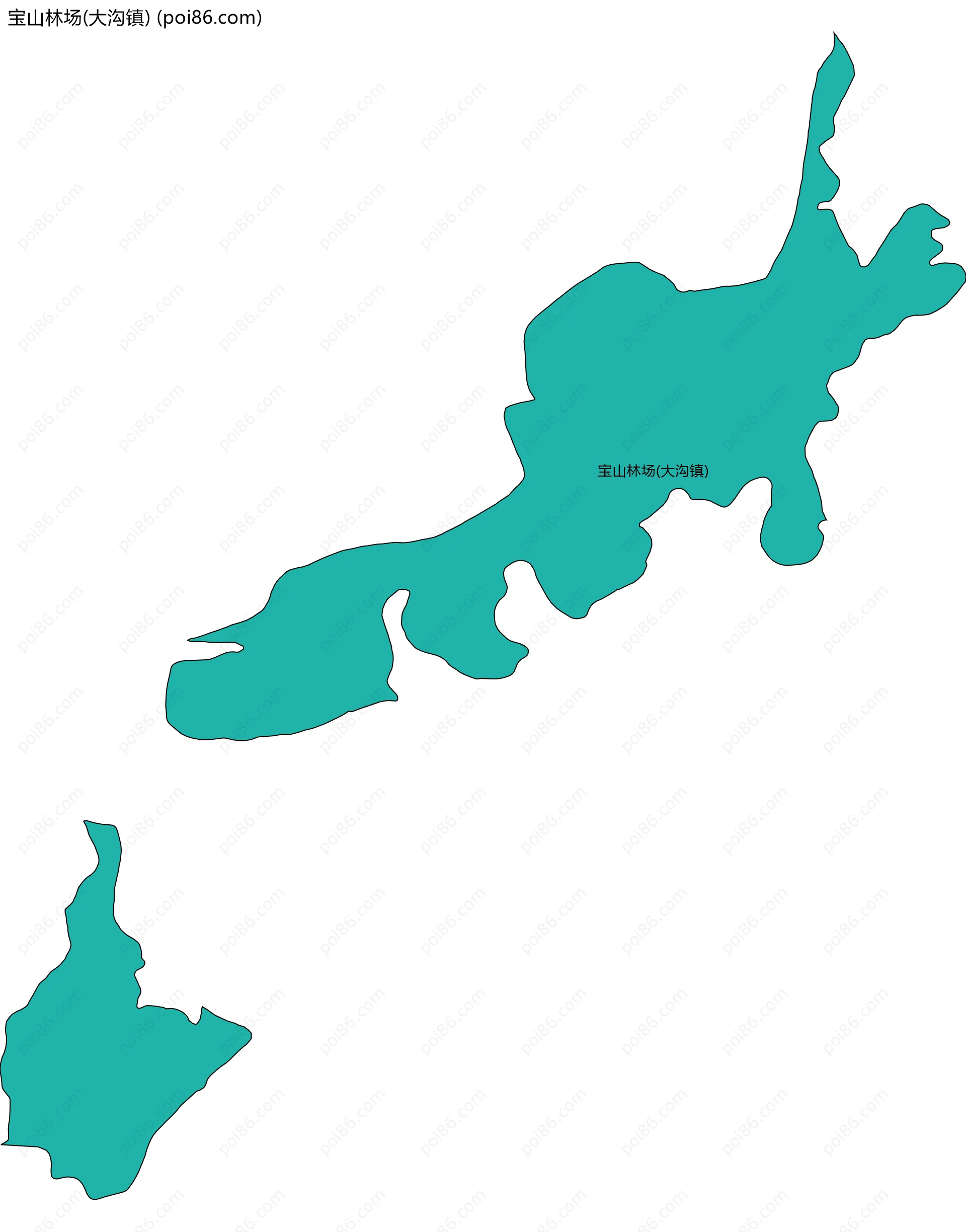 宝山林场(大沟镇)边界地图