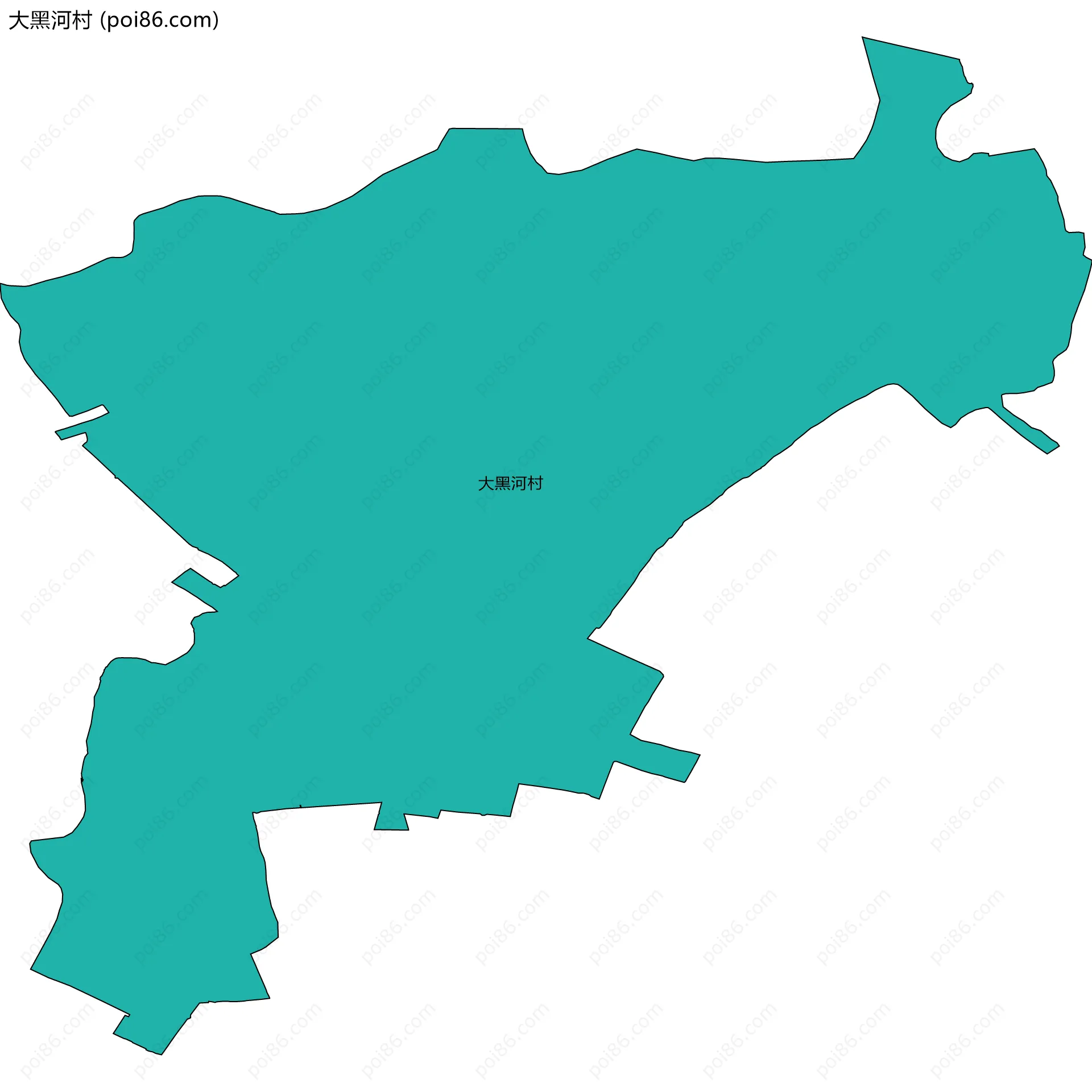 大黑河村边界地图