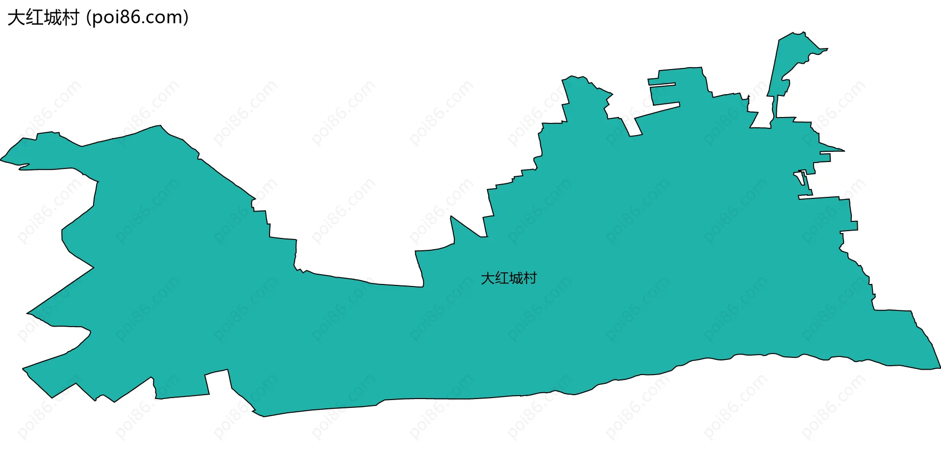 大红城村边界地图