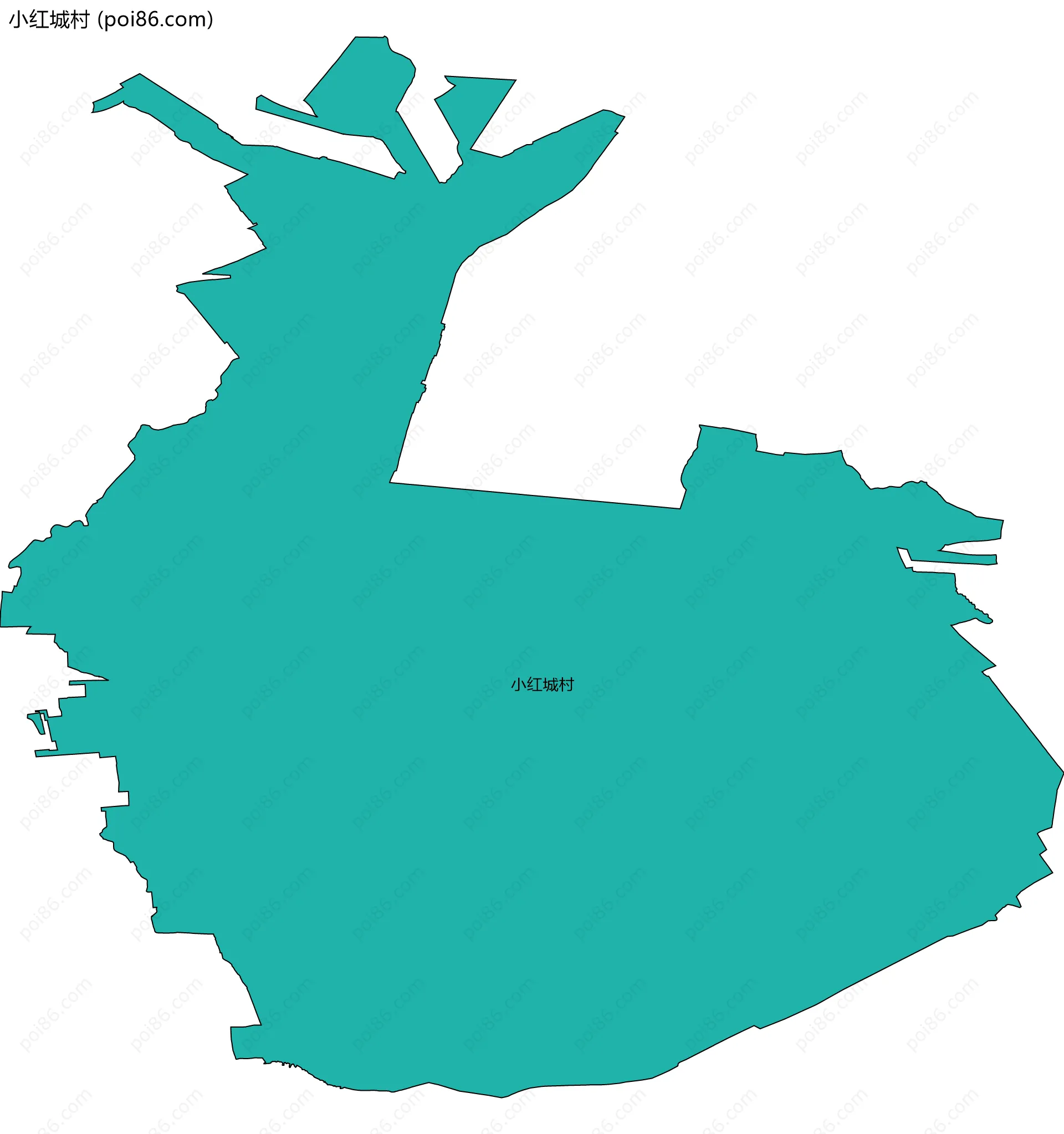 小红城村边界地图