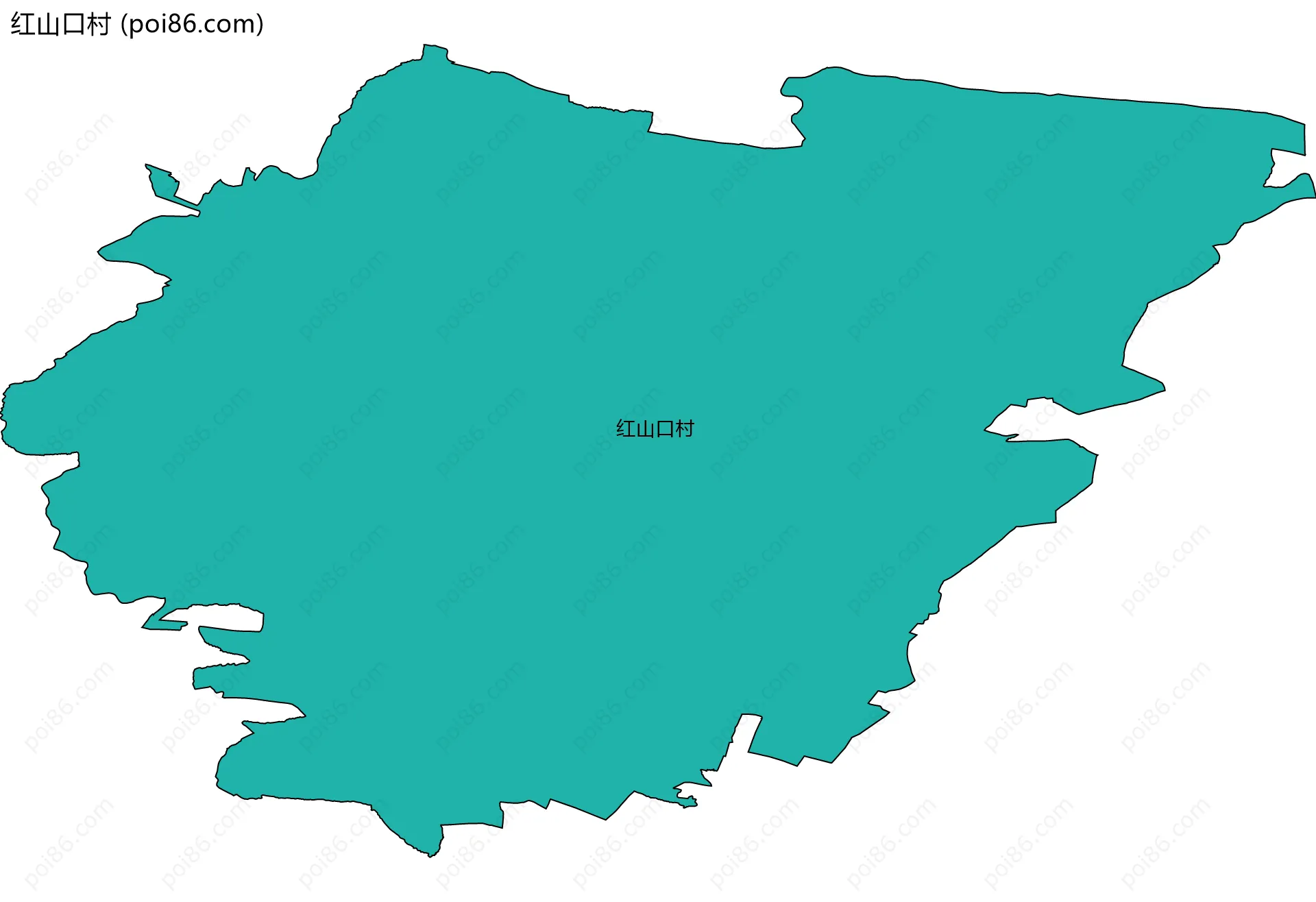 红山口村边界地图