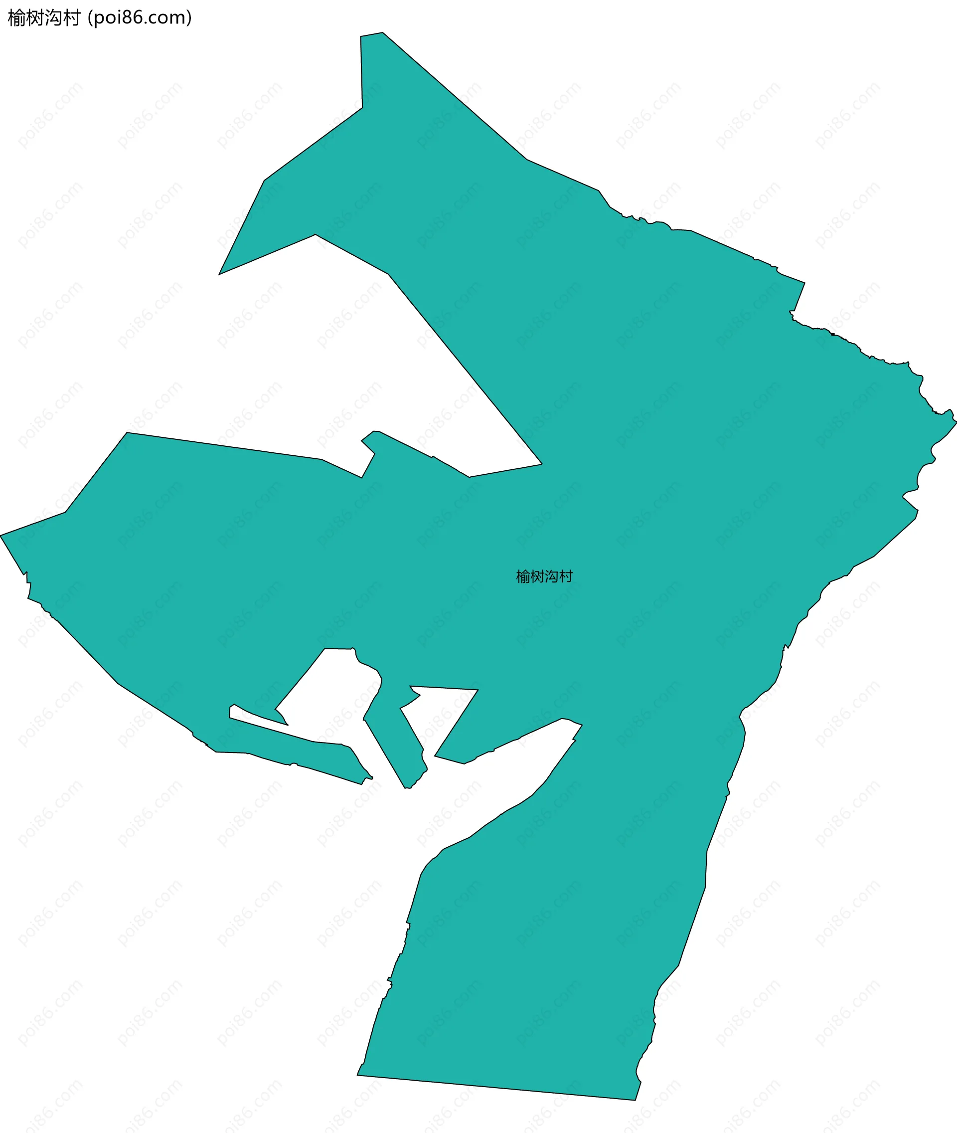 榆树沟村边界地图