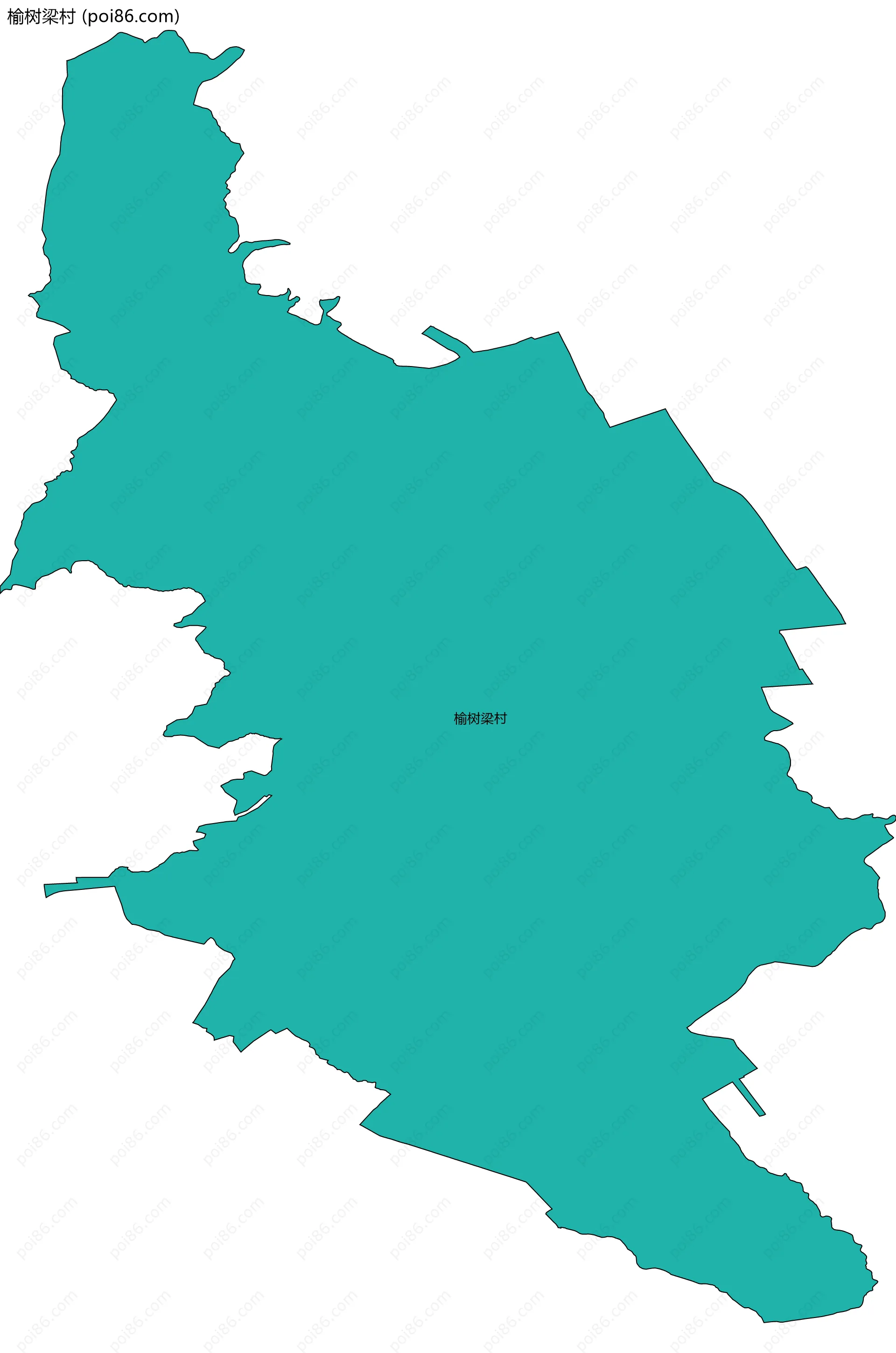 榆树梁村边界地图