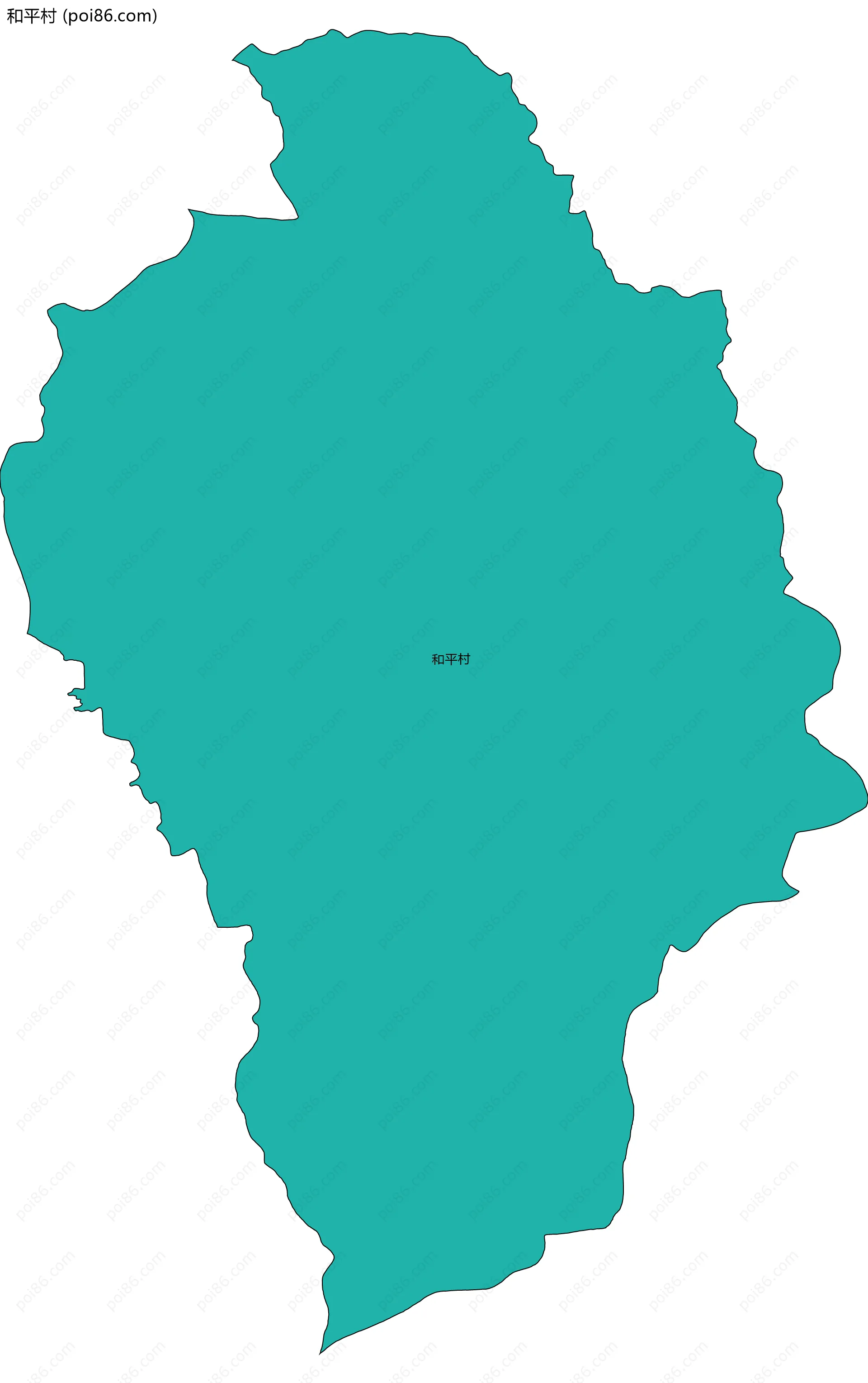 和平村边界地图