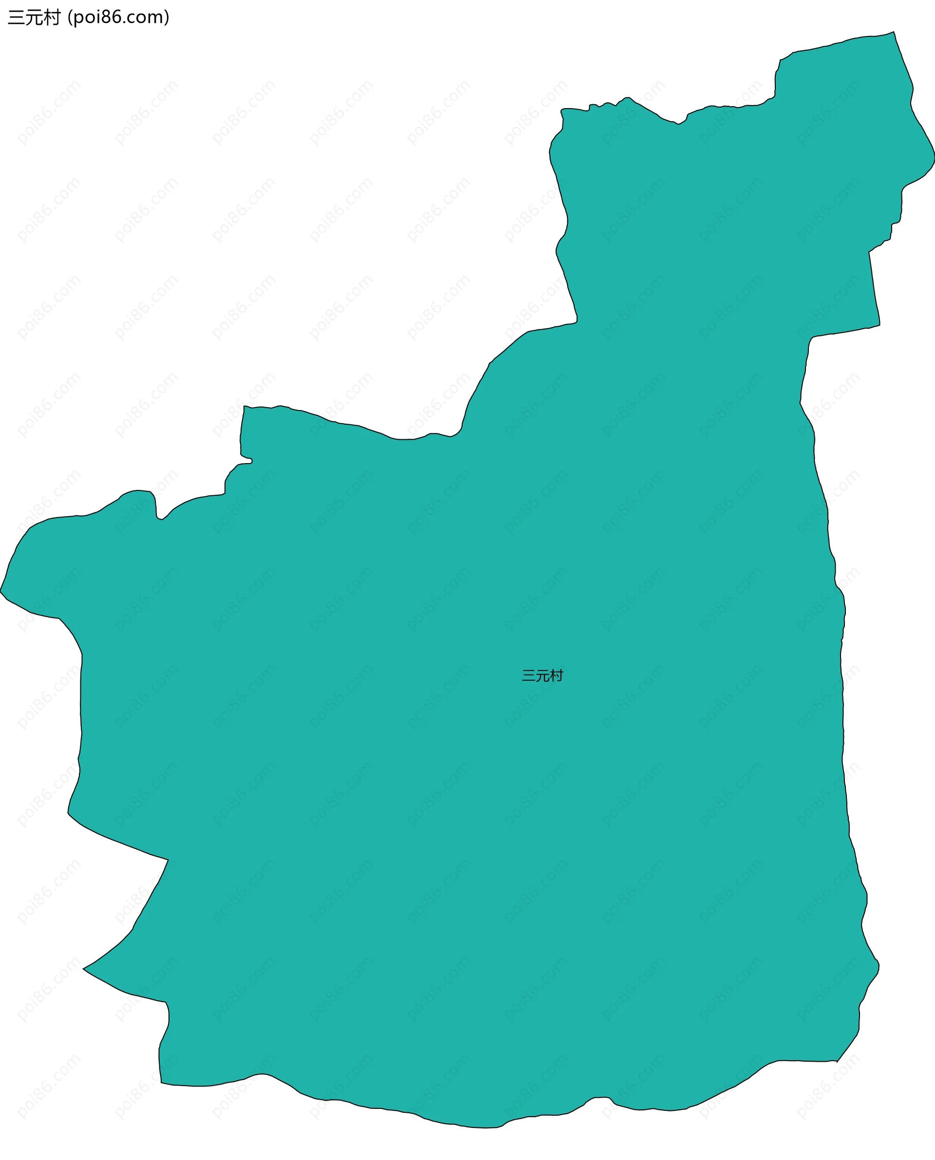 三元村边界地图