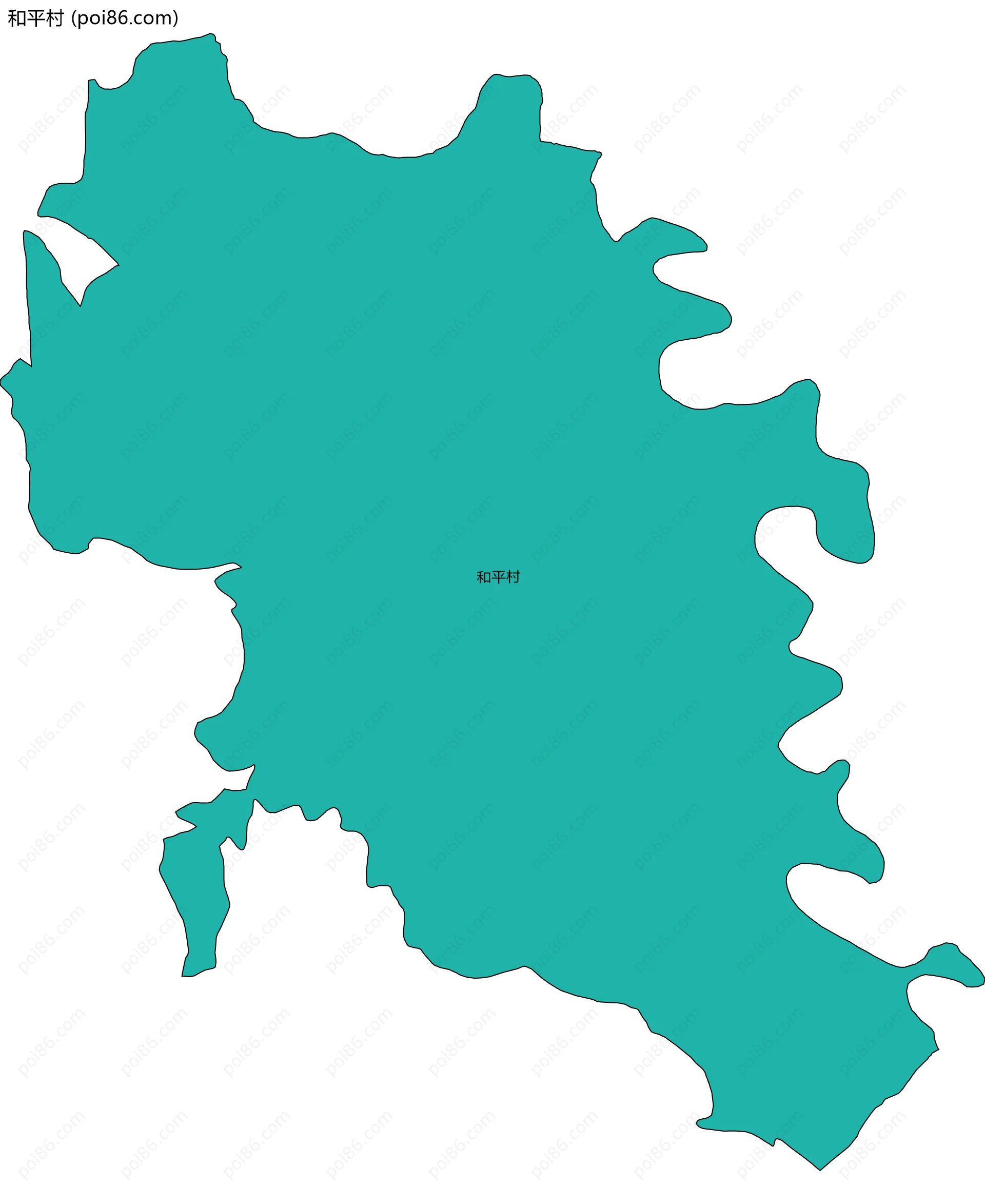 和平村边界地图