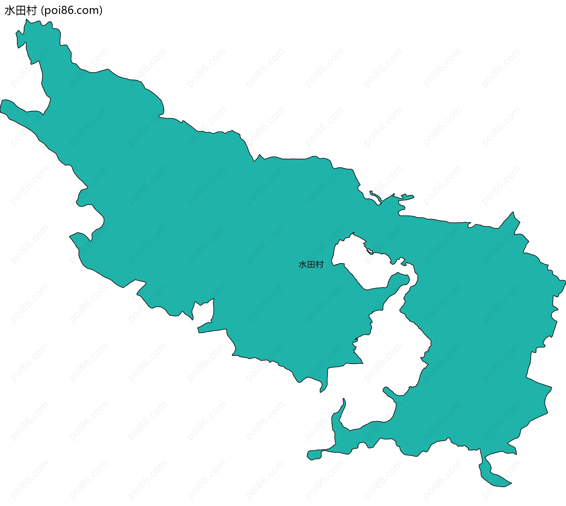 水田村边界地图