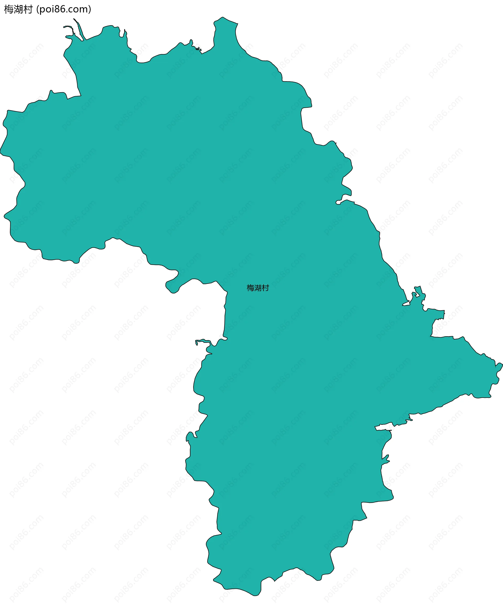 梅湖村边界地图