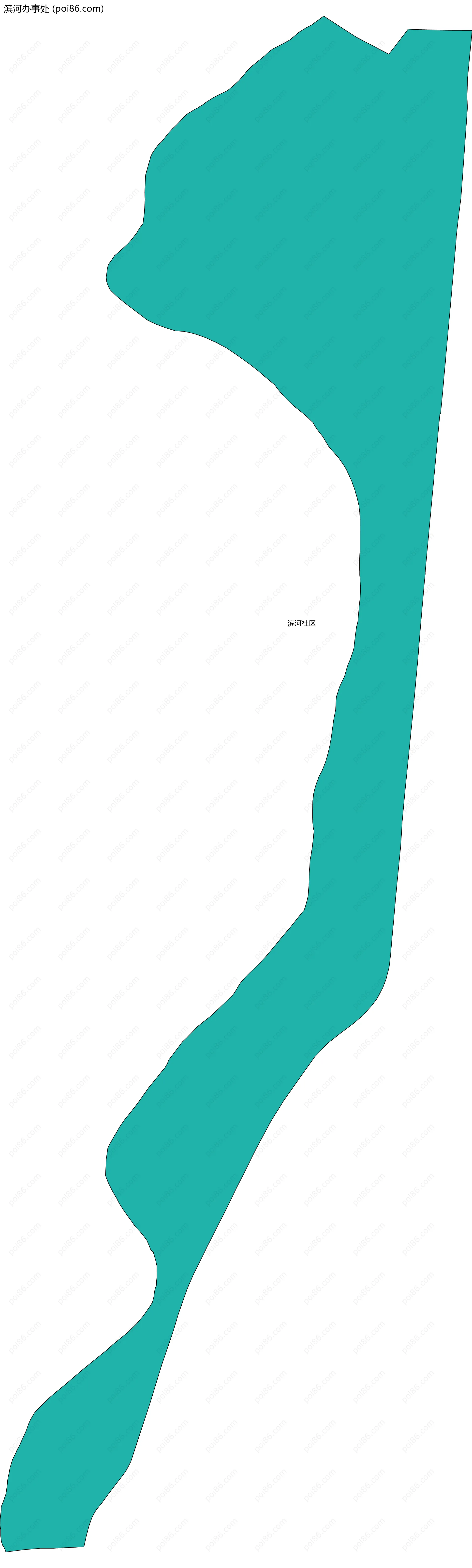 滨河办事处边界地图(五级行政区划)