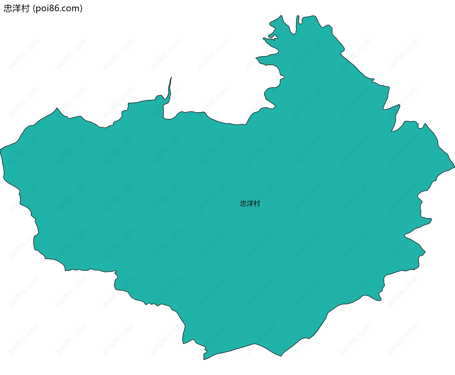 忠洋村边界地图