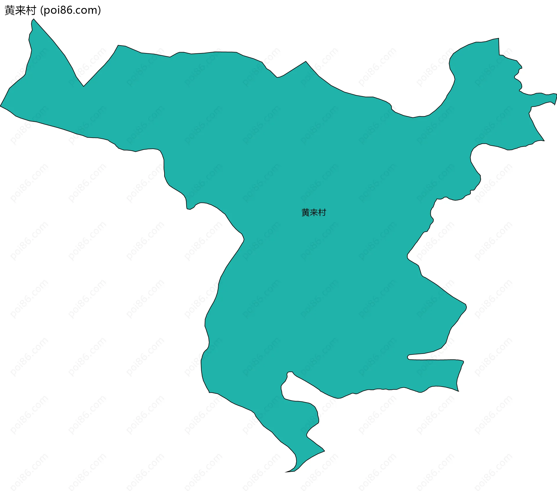 黄来村边界地图