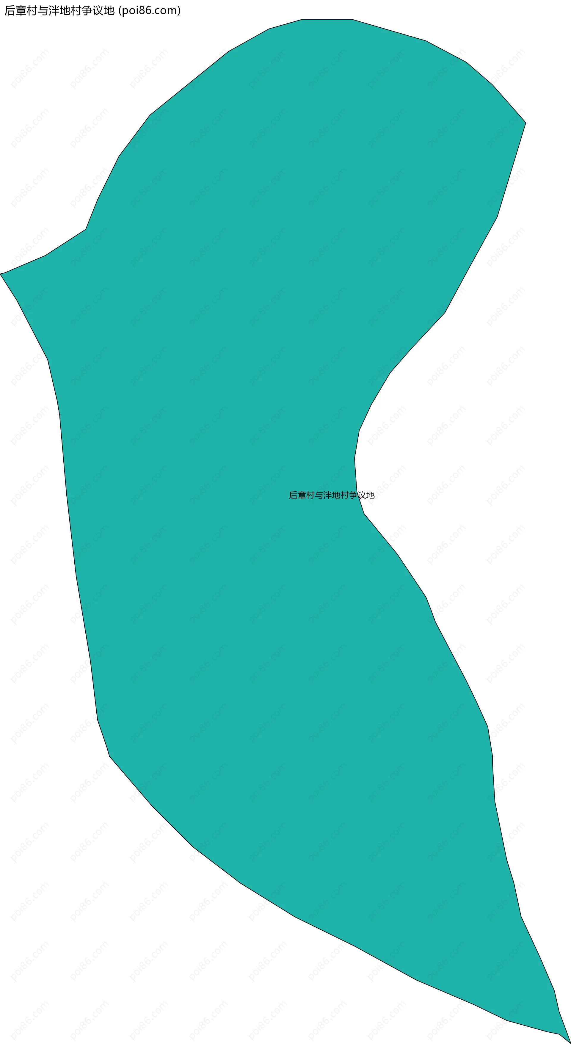 后章村与泮地村争议地边界地图