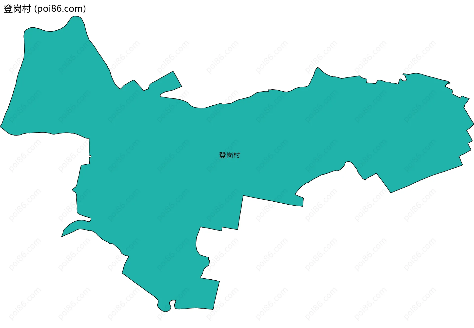 登岗村边界地图