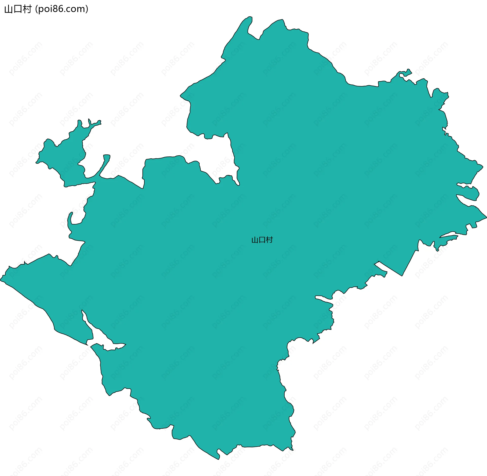 山口村边界地图