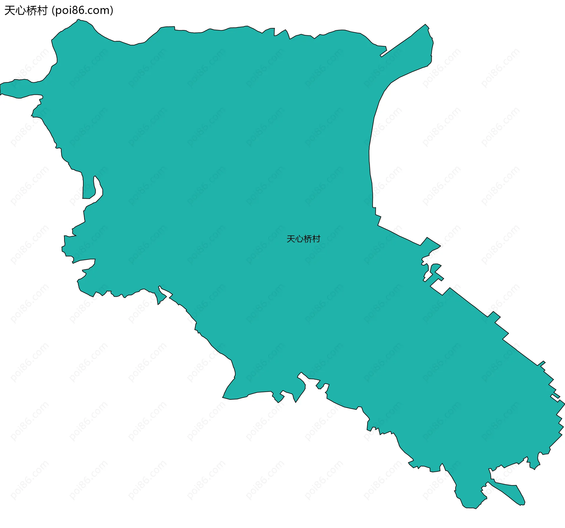 天心桥村边界地图