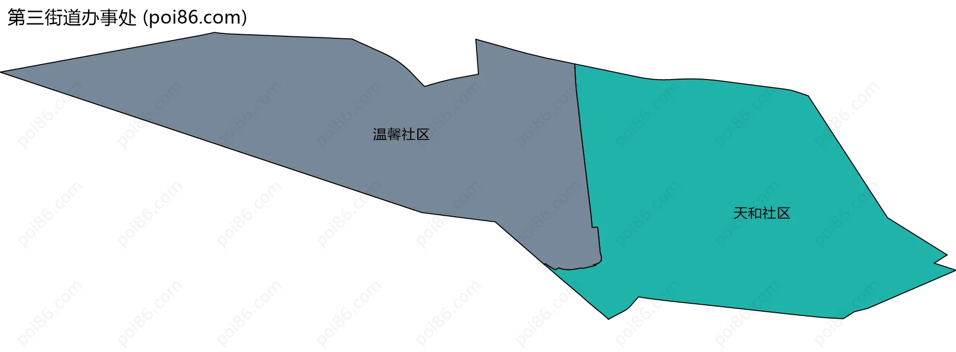 第三街道办事处边界地图(五级行政区划)