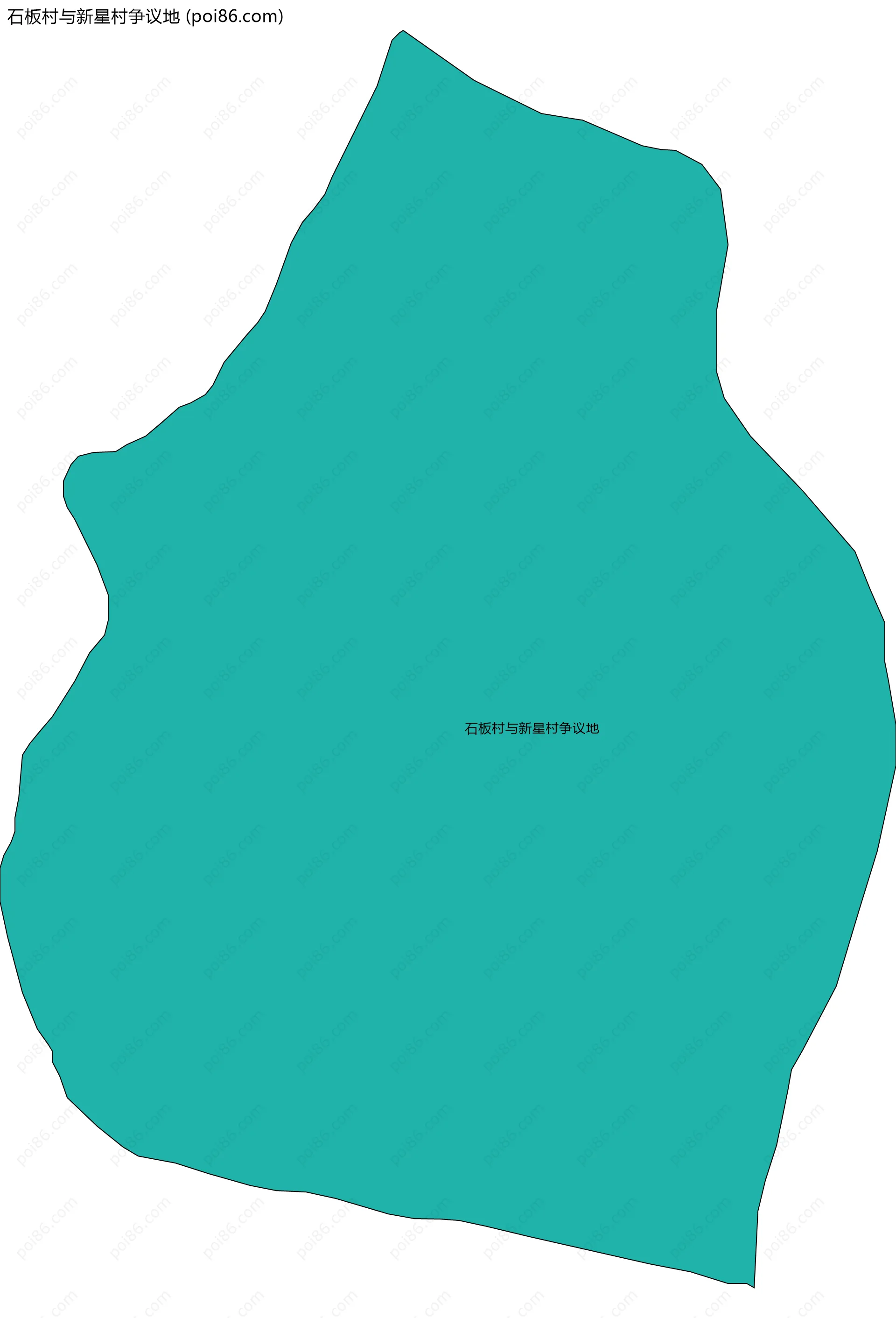 石板村与新星村争议地边界地图