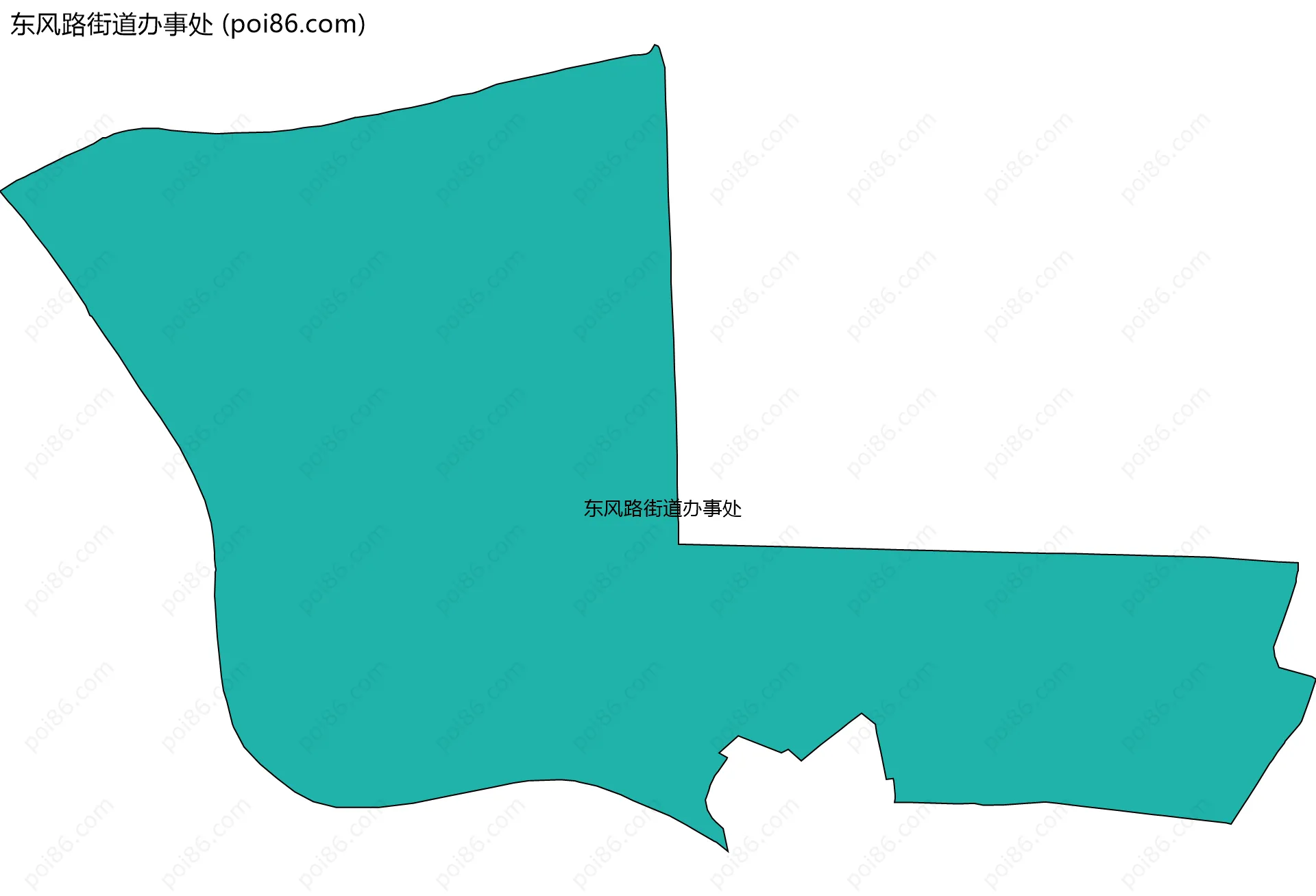 东风路街道办事处边界地图(五级行政区划)