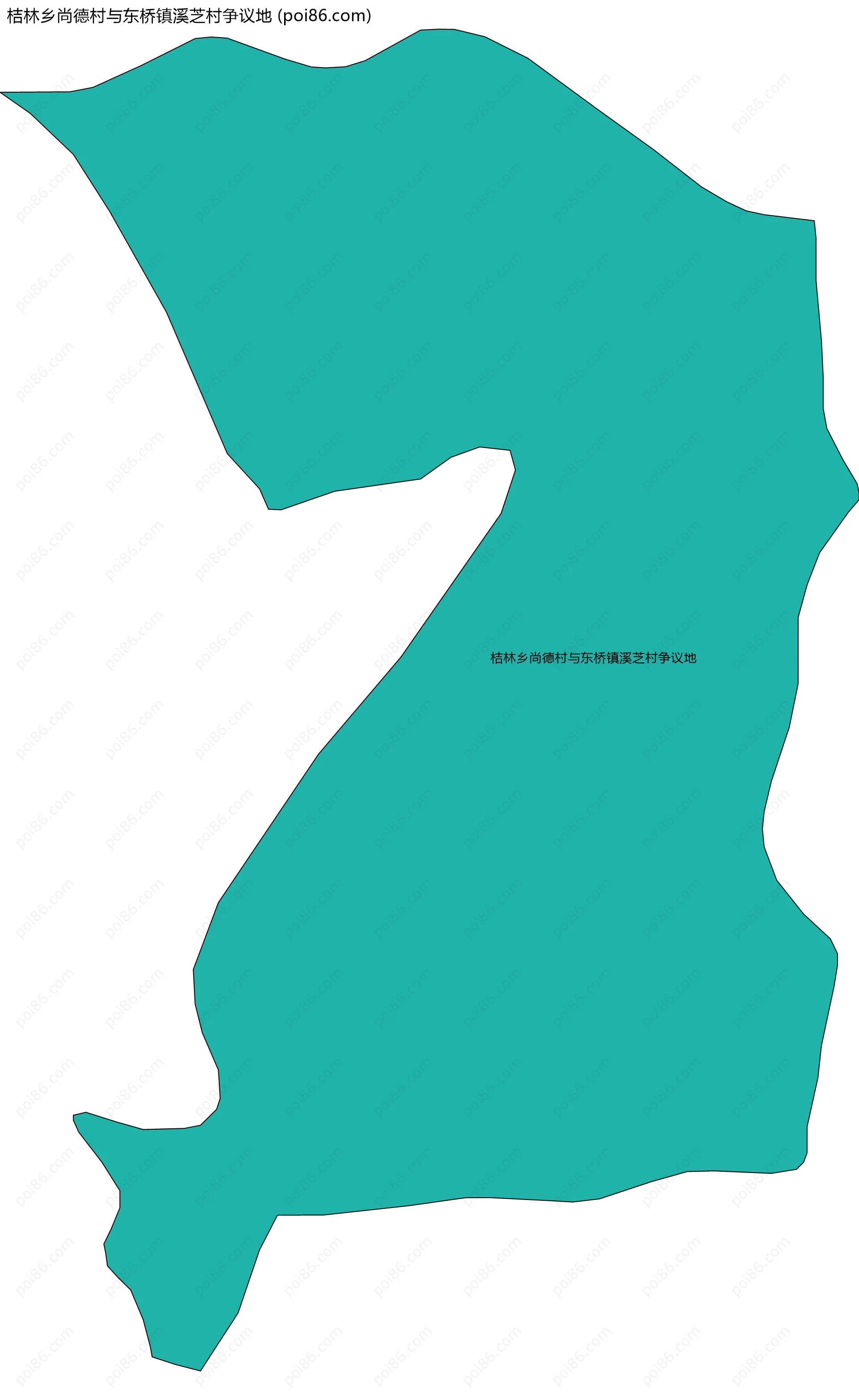 桔林乡尚德村与东桥镇溪芝村争议地边界地图