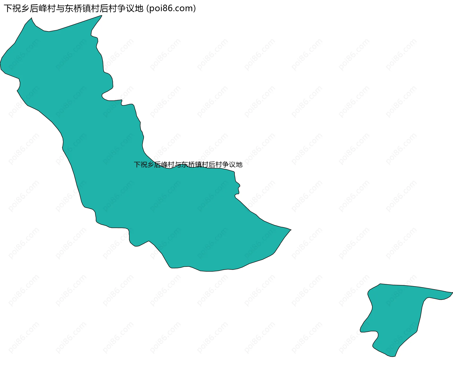 下祝乡后峰村与东桥镇村后村争议地边界地图