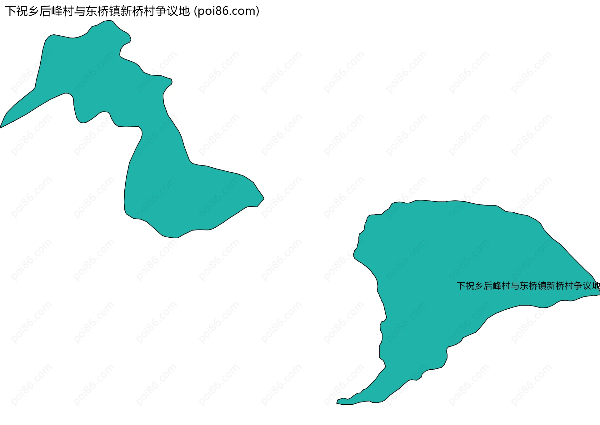 下祝乡后峰村与东桥镇新桥村争议地边界地图
