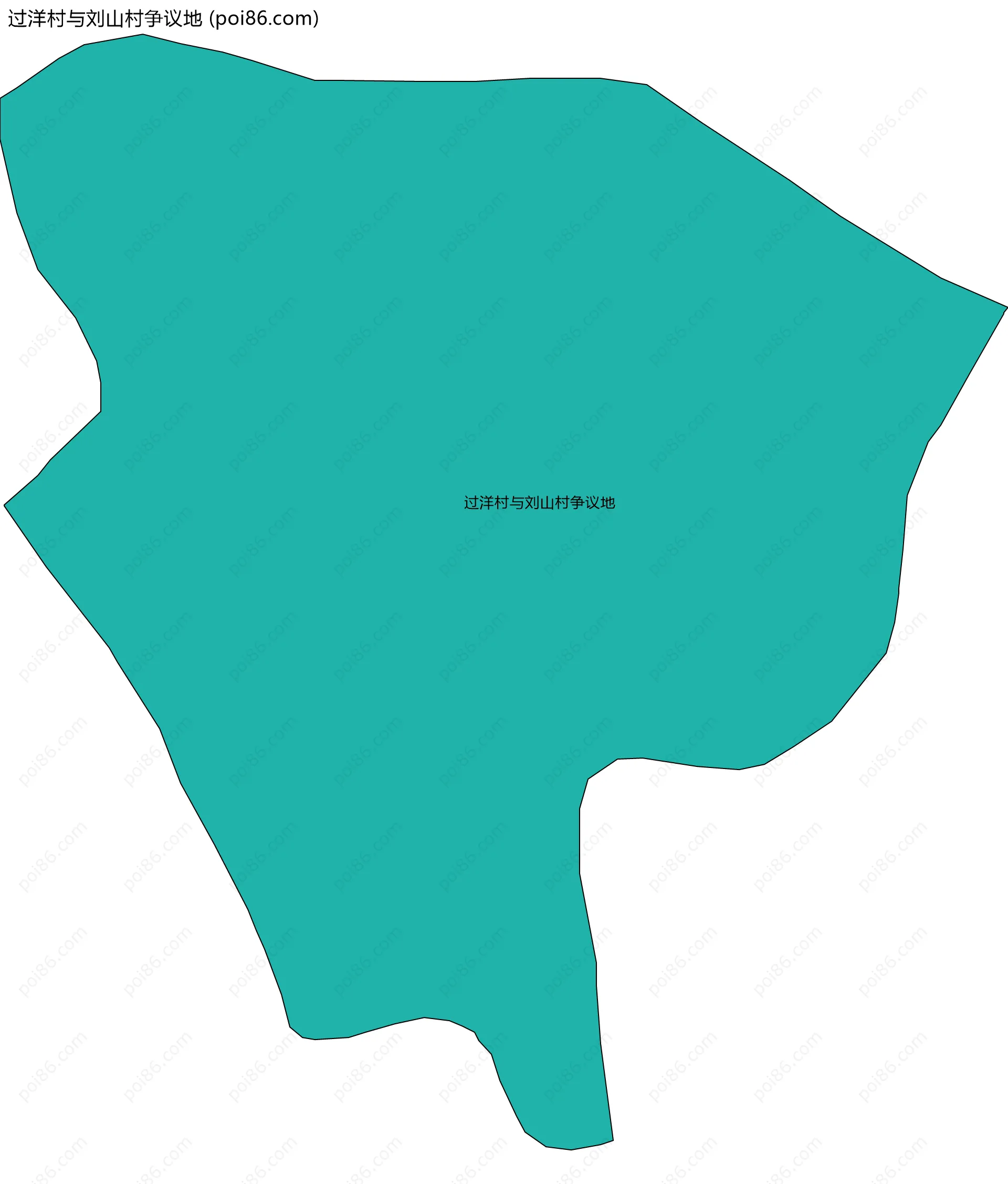 过洋村与刘山村争议地边界地图