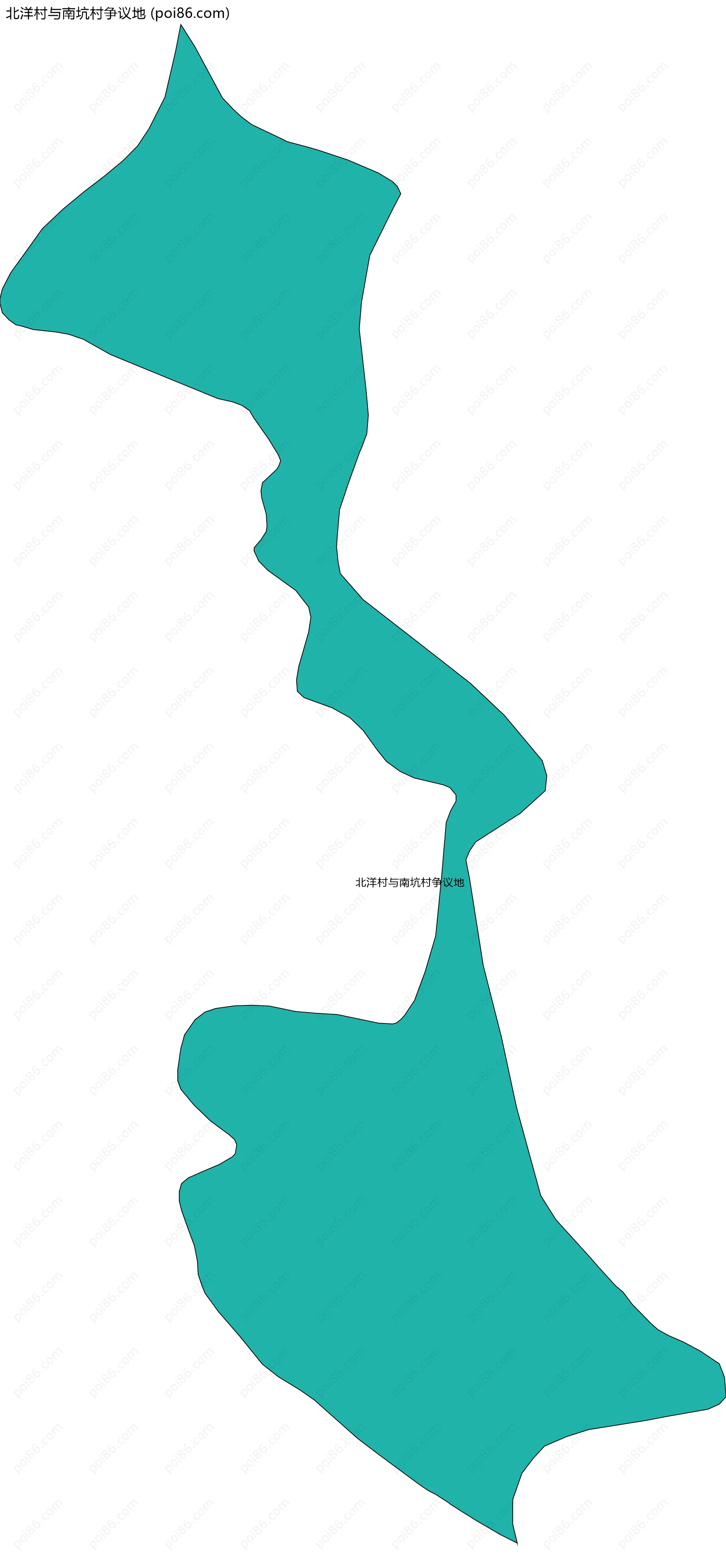 北洋村与南坑村争议地边界地图