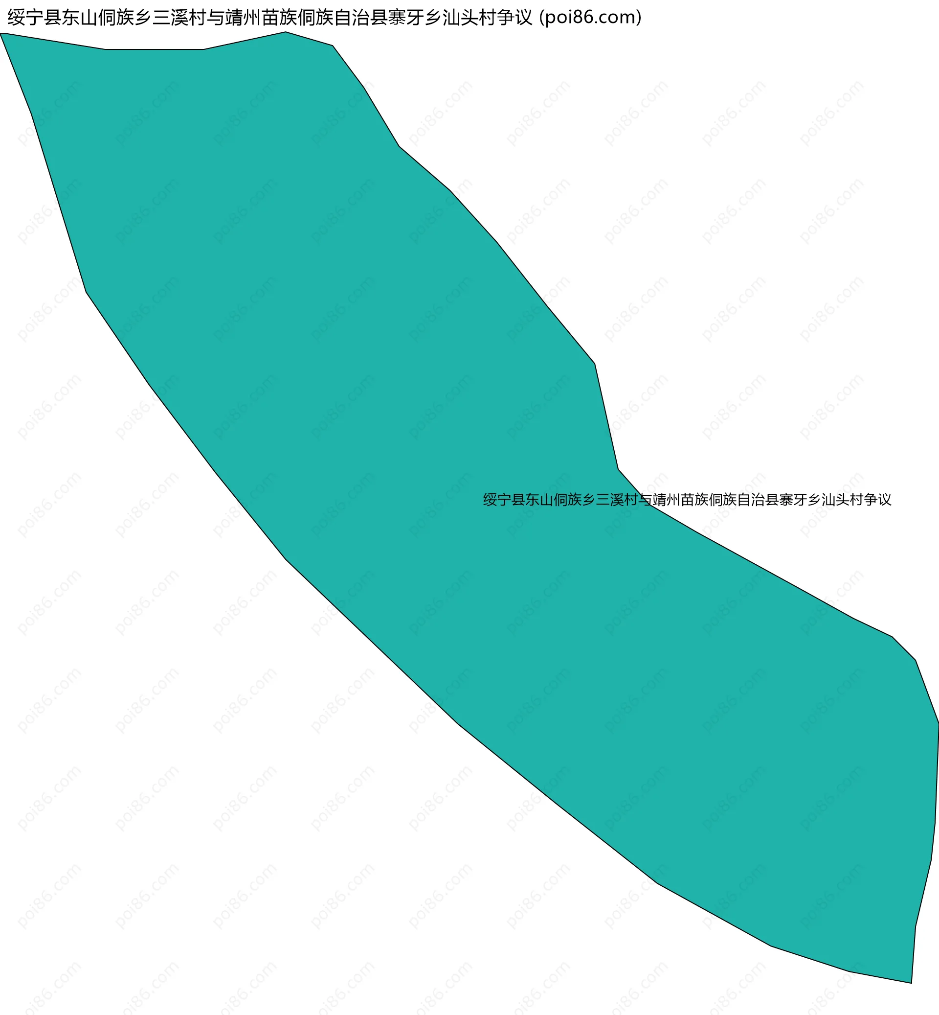 绥宁县东山侗族乡三溪村与靖州苗族侗族自治县寨牙乡汕头村争议边界地图