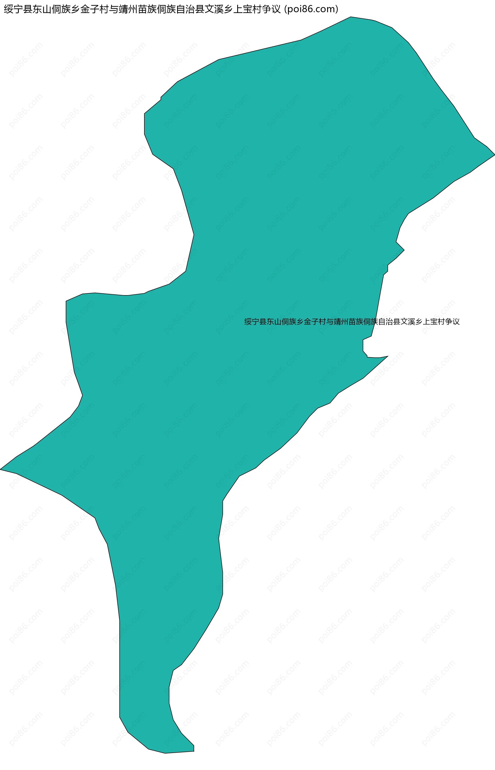 绥宁县东山侗族乡金子村与靖州苗族侗族自治县文溪乡上宝村争议边界地图