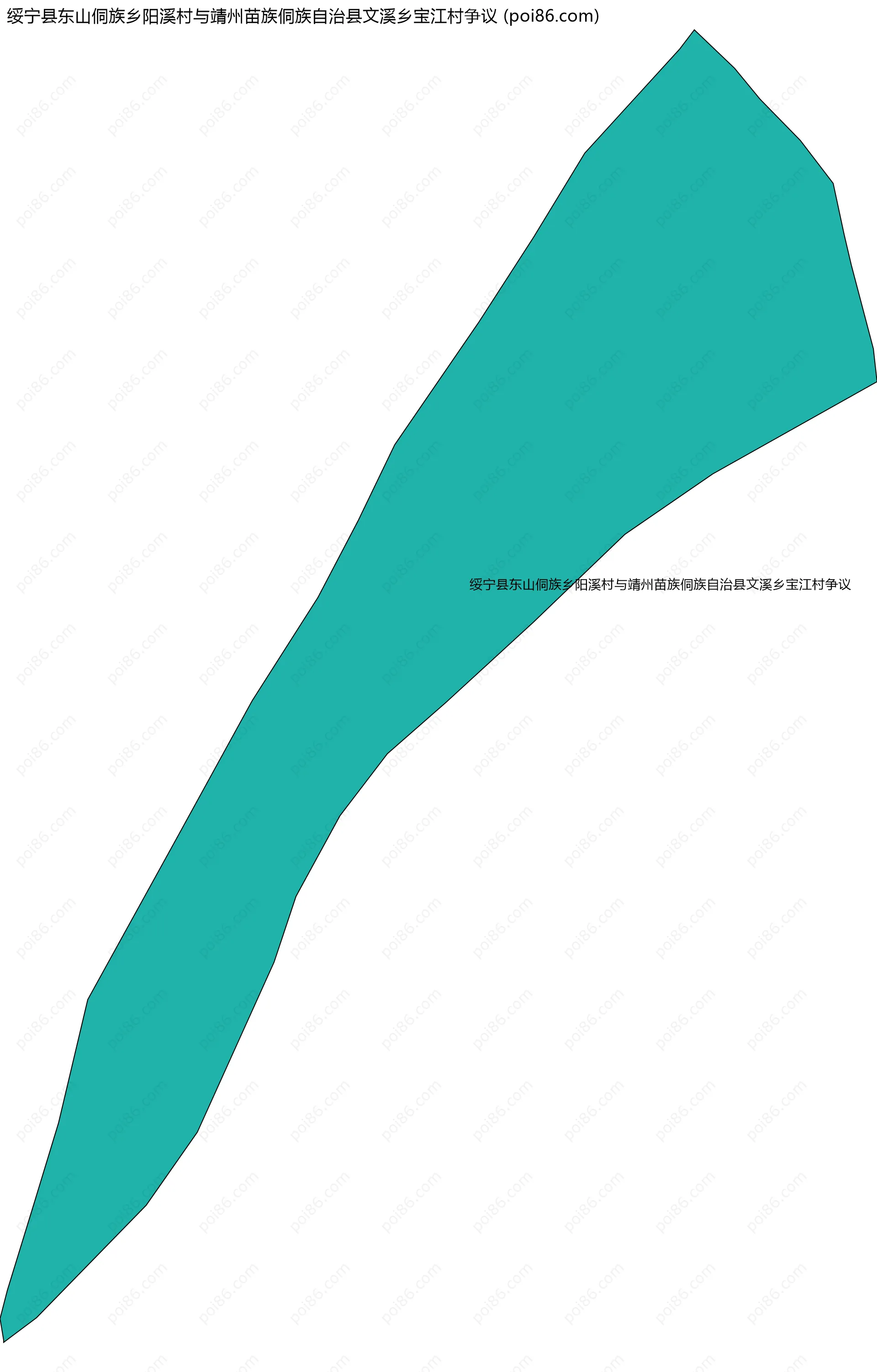 绥宁县东山侗族乡阳溪村与靖州苗族侗族自治县文溪乡宝江村争议边界地图