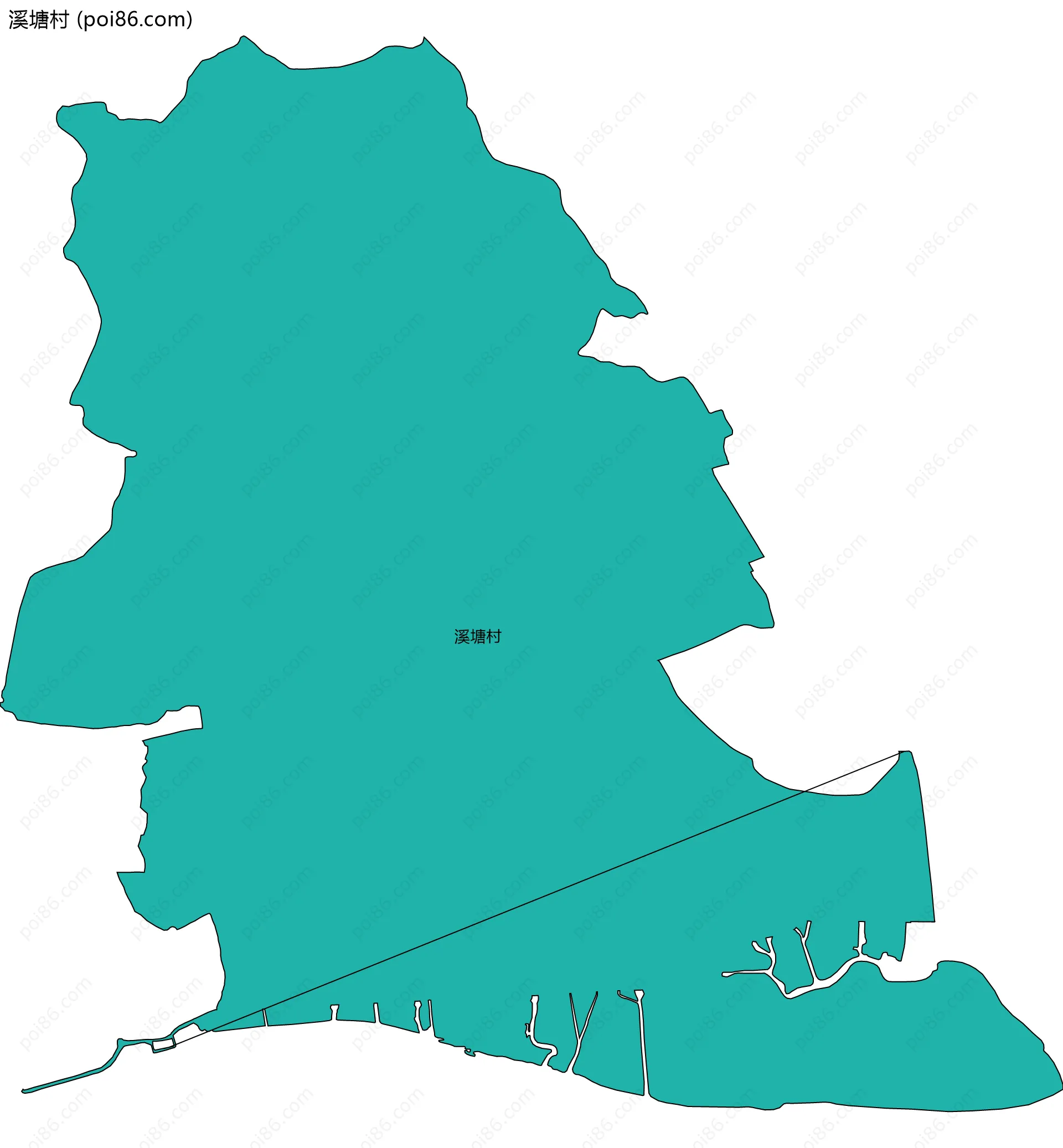 溪塘村边界地图