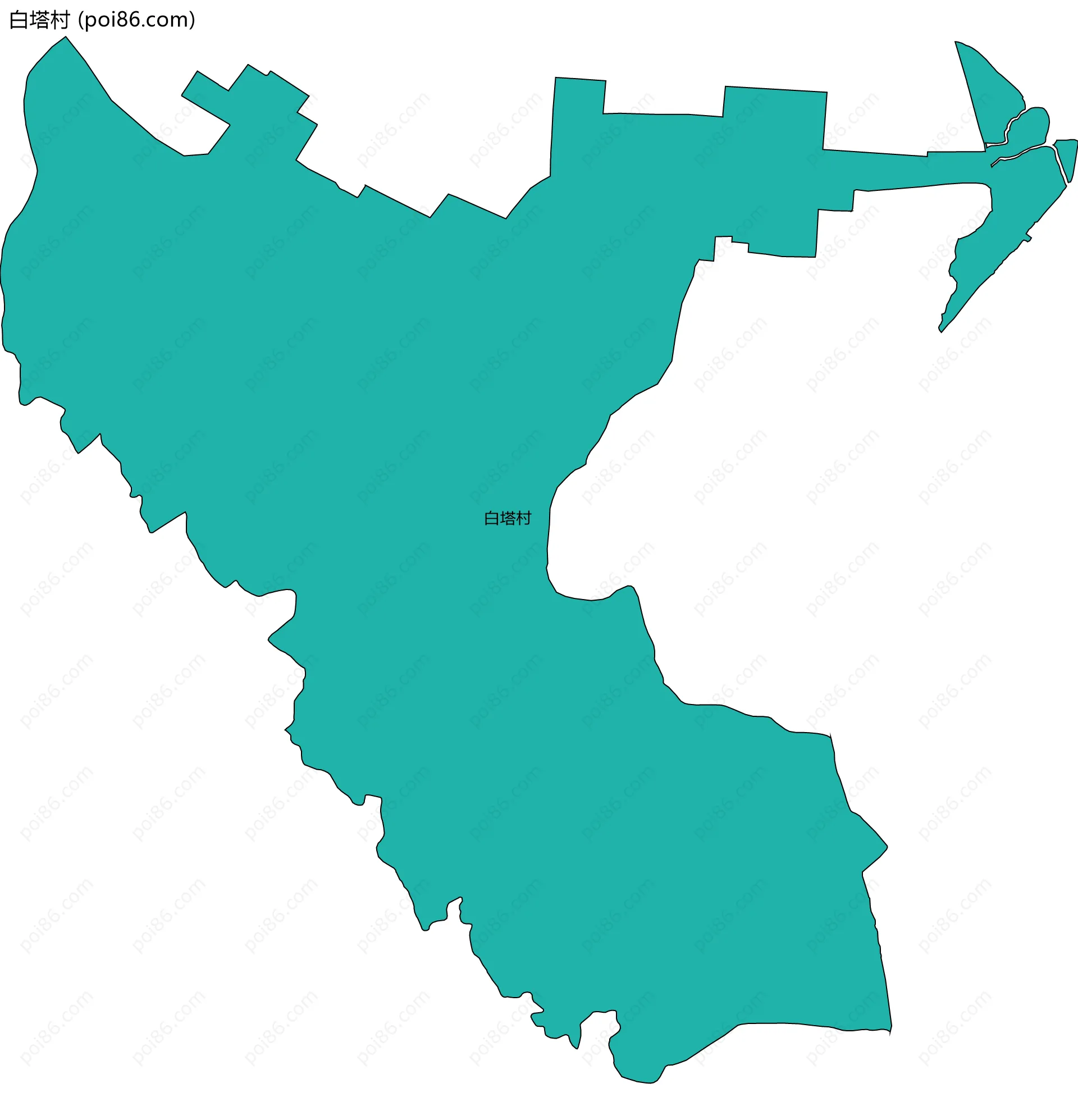 白塔村边界地图