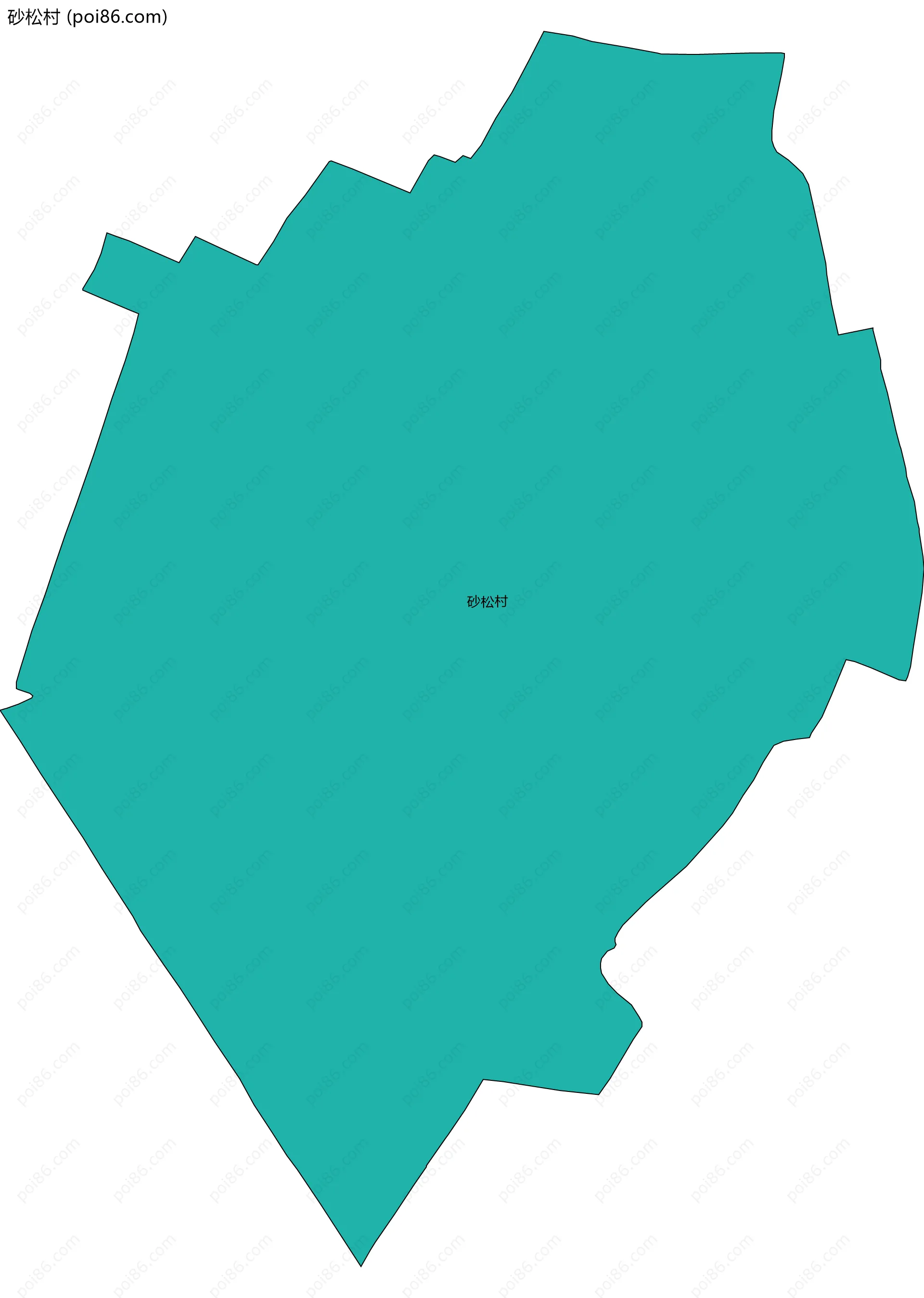 砂松村边界地图