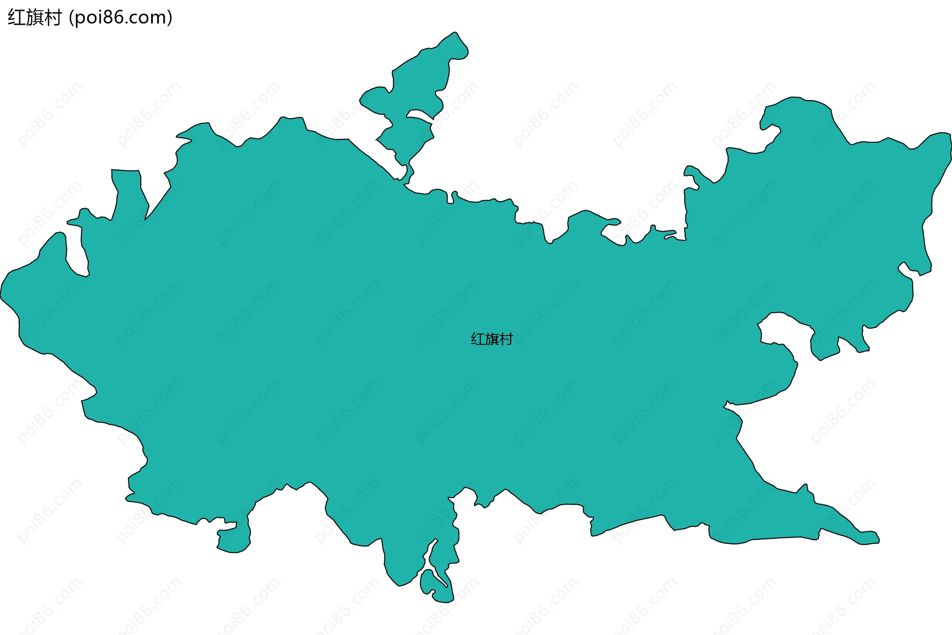 红旗村边界地图