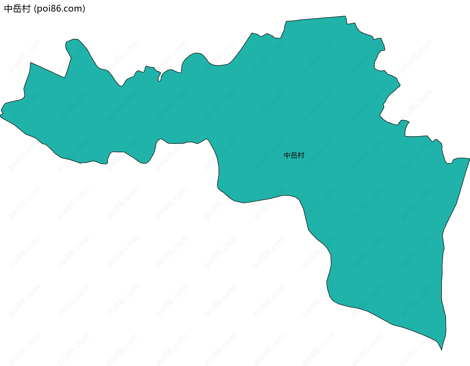 中岳村边界地图