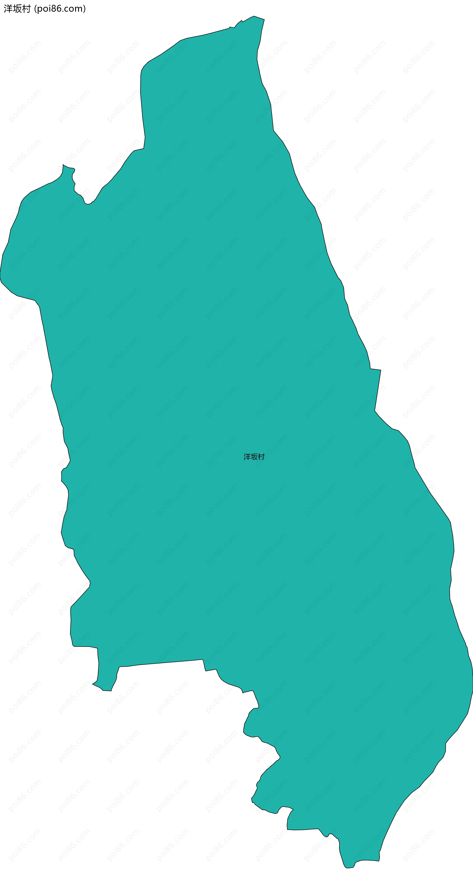 洋坂村边界地图