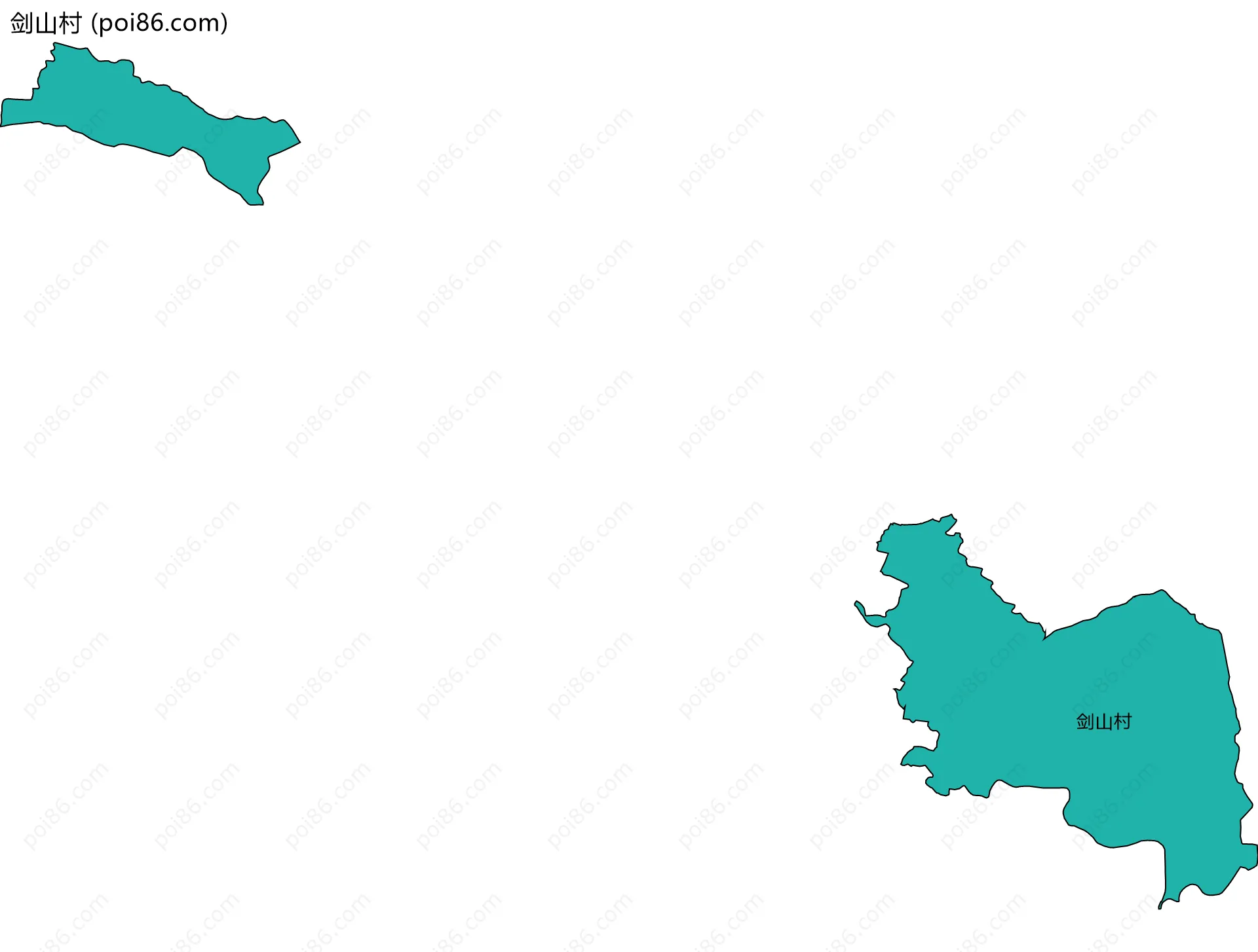 剑山村边界地图