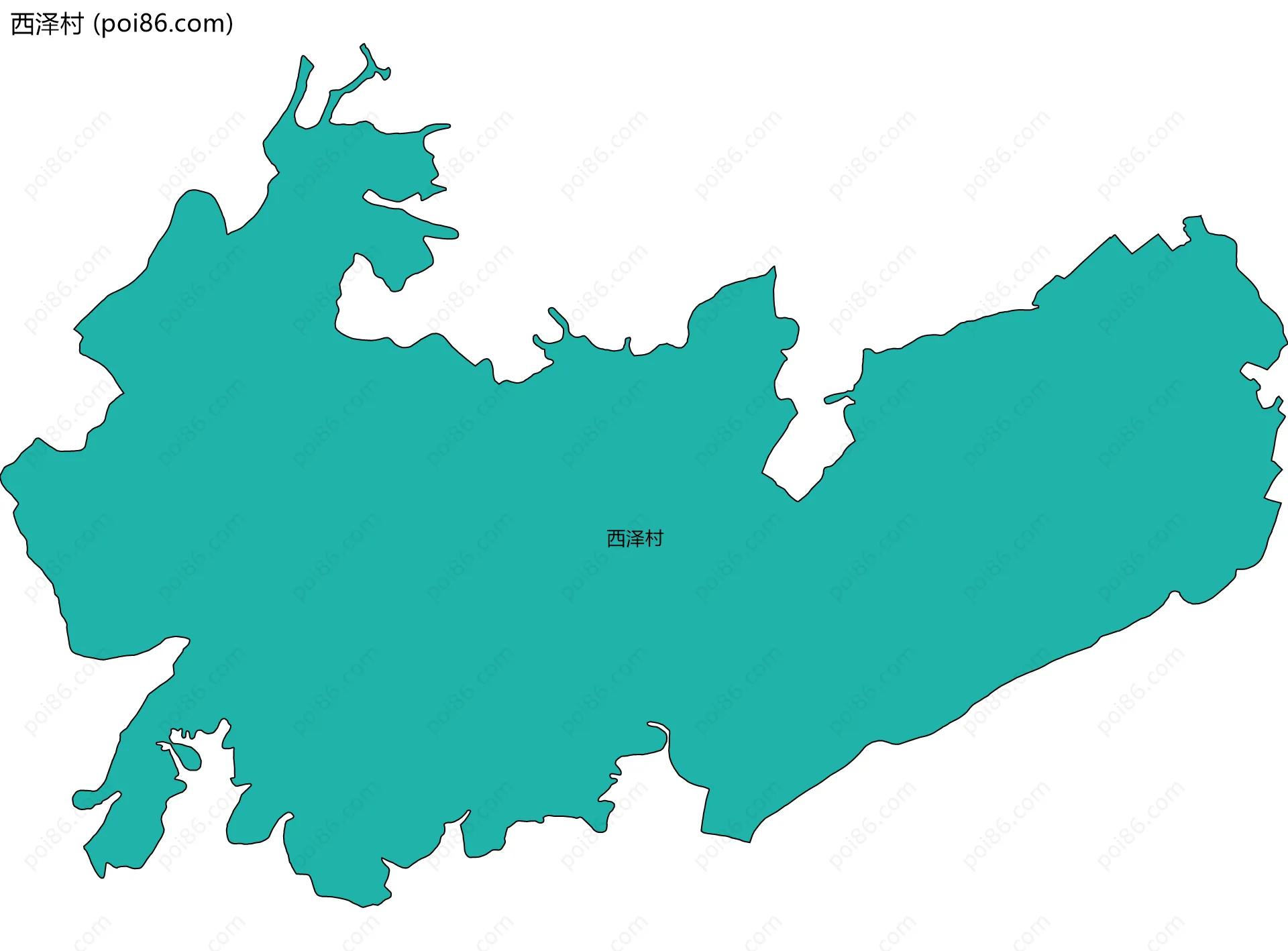 西泽村边界地图