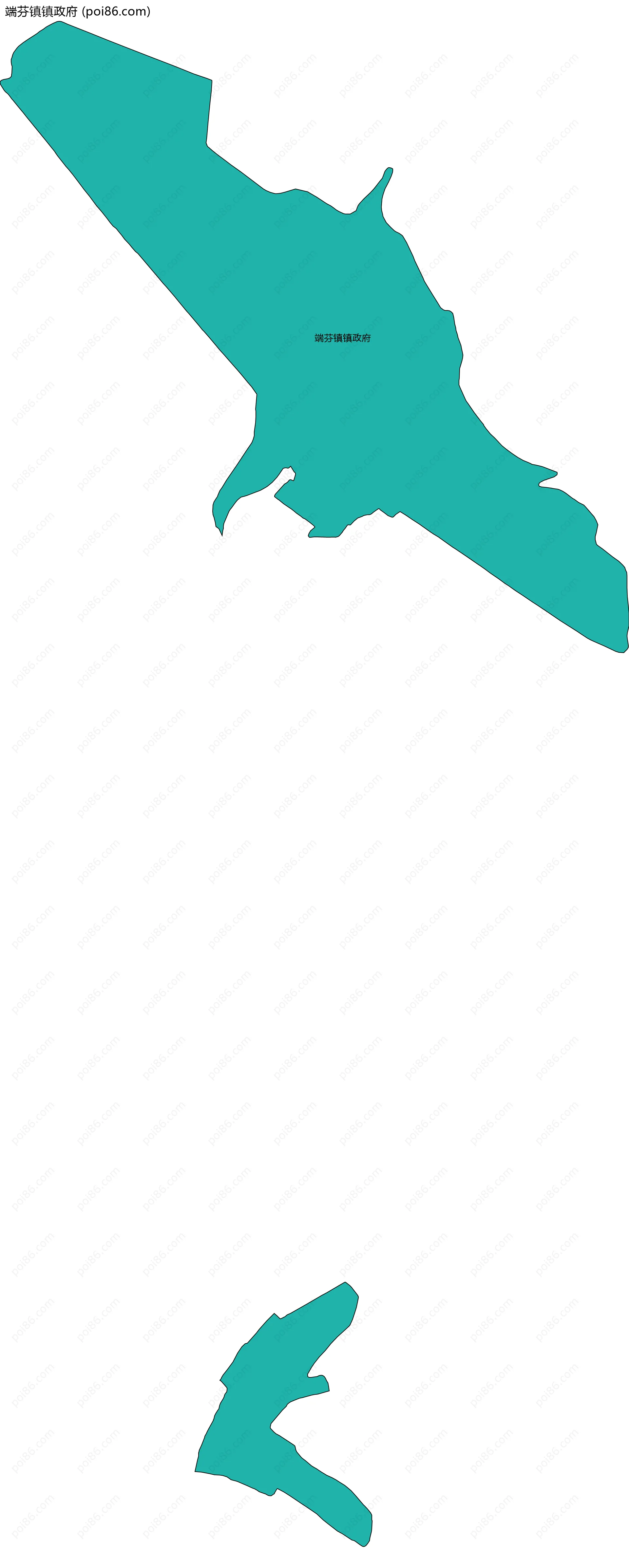 端芬镇镇政府边界地图