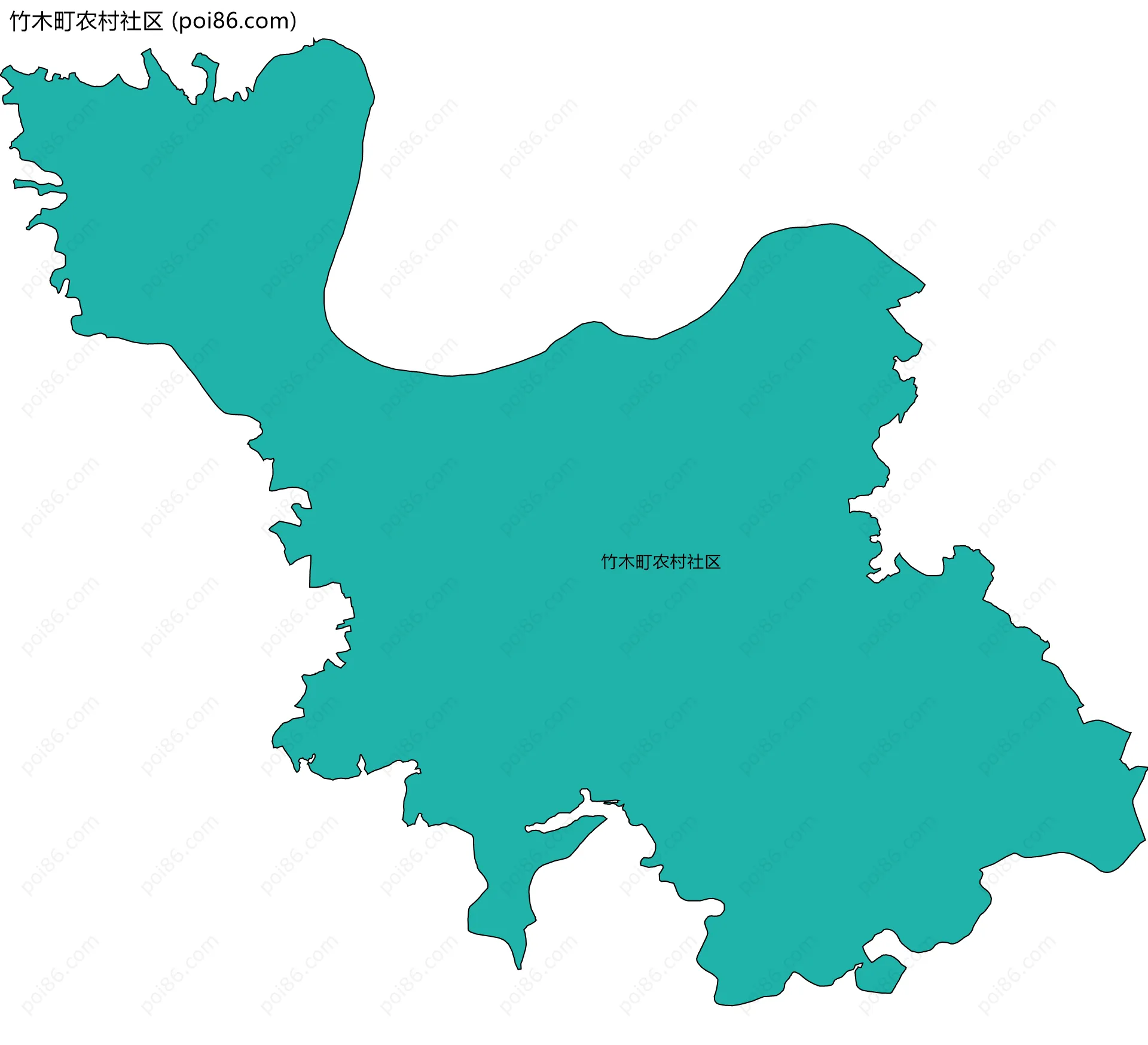 竹木町农村社区边界地图