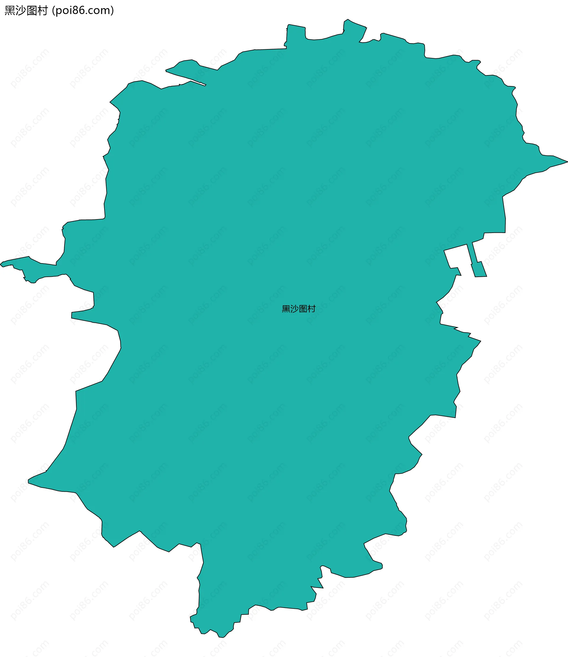 黑沙图村边界地图