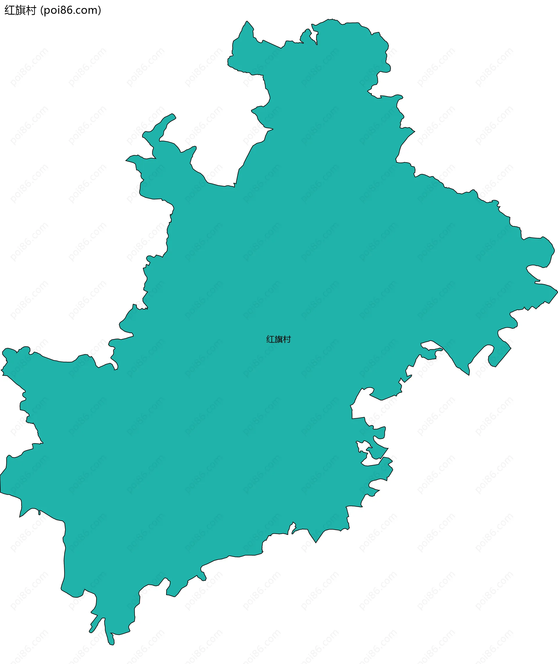 红旗村边界地图