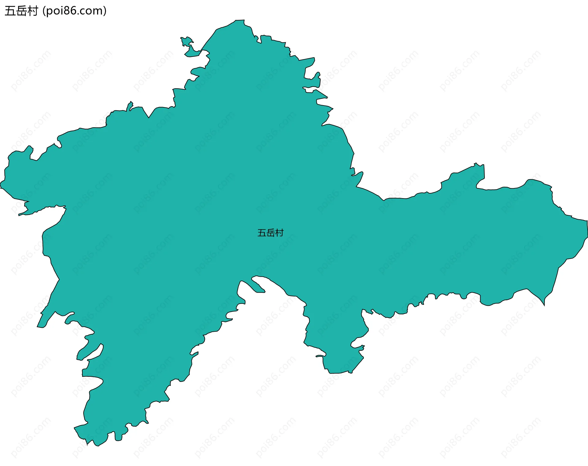 五岳村边界地图