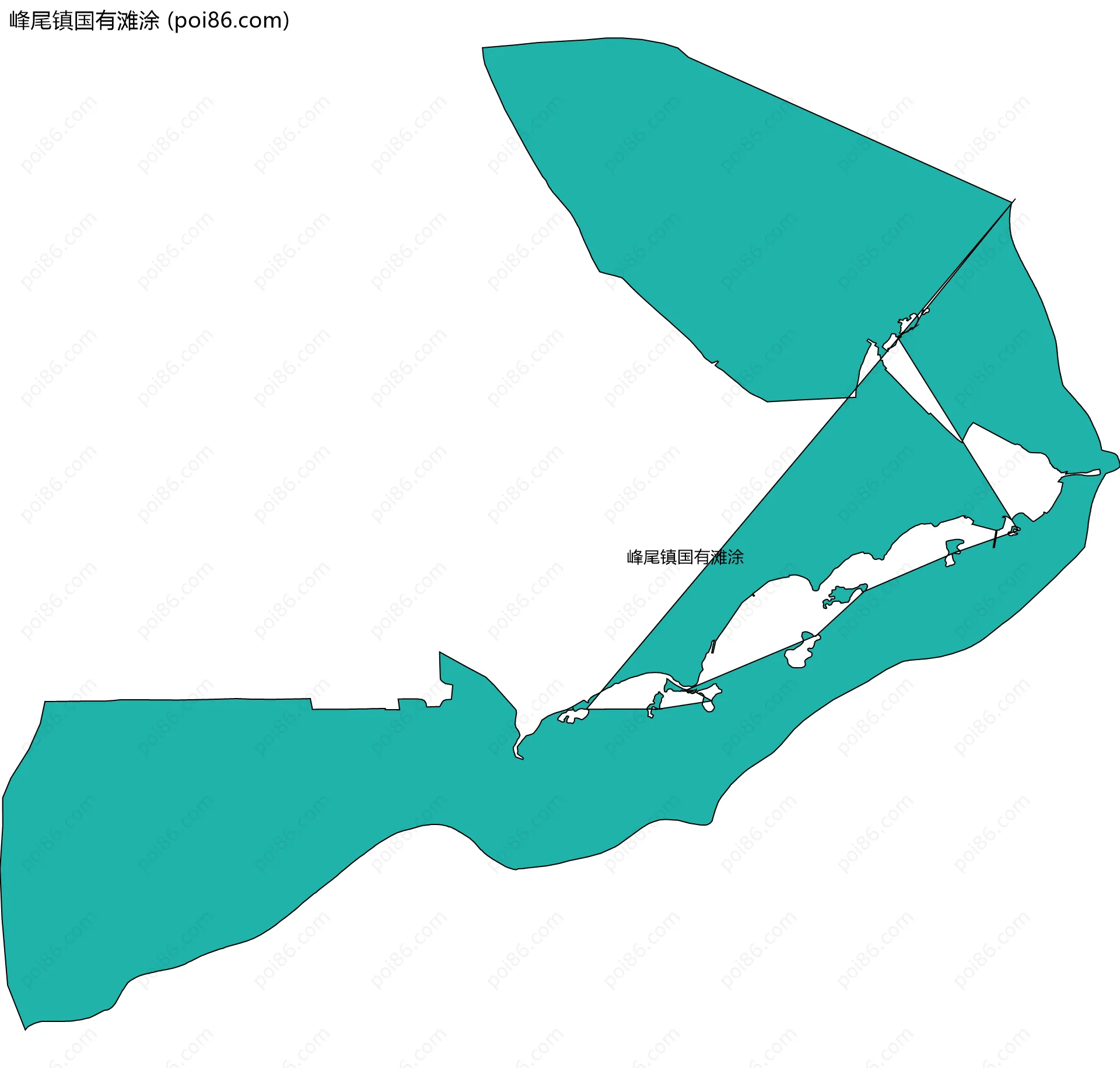 峰尾镇国有滩涂边界地图(五级行政区划)