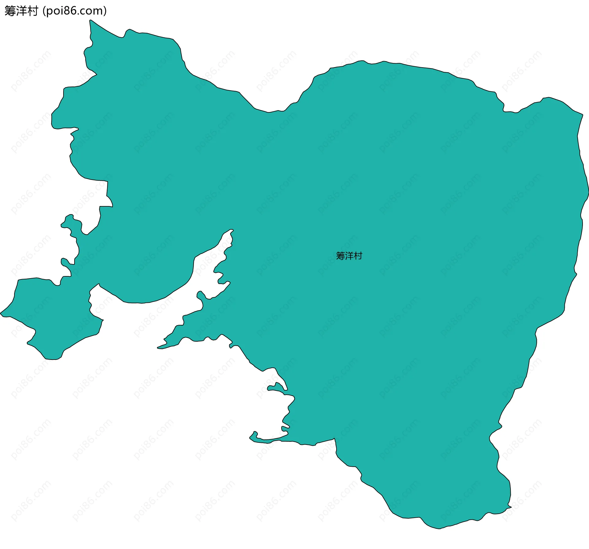 筹洋村边界地图