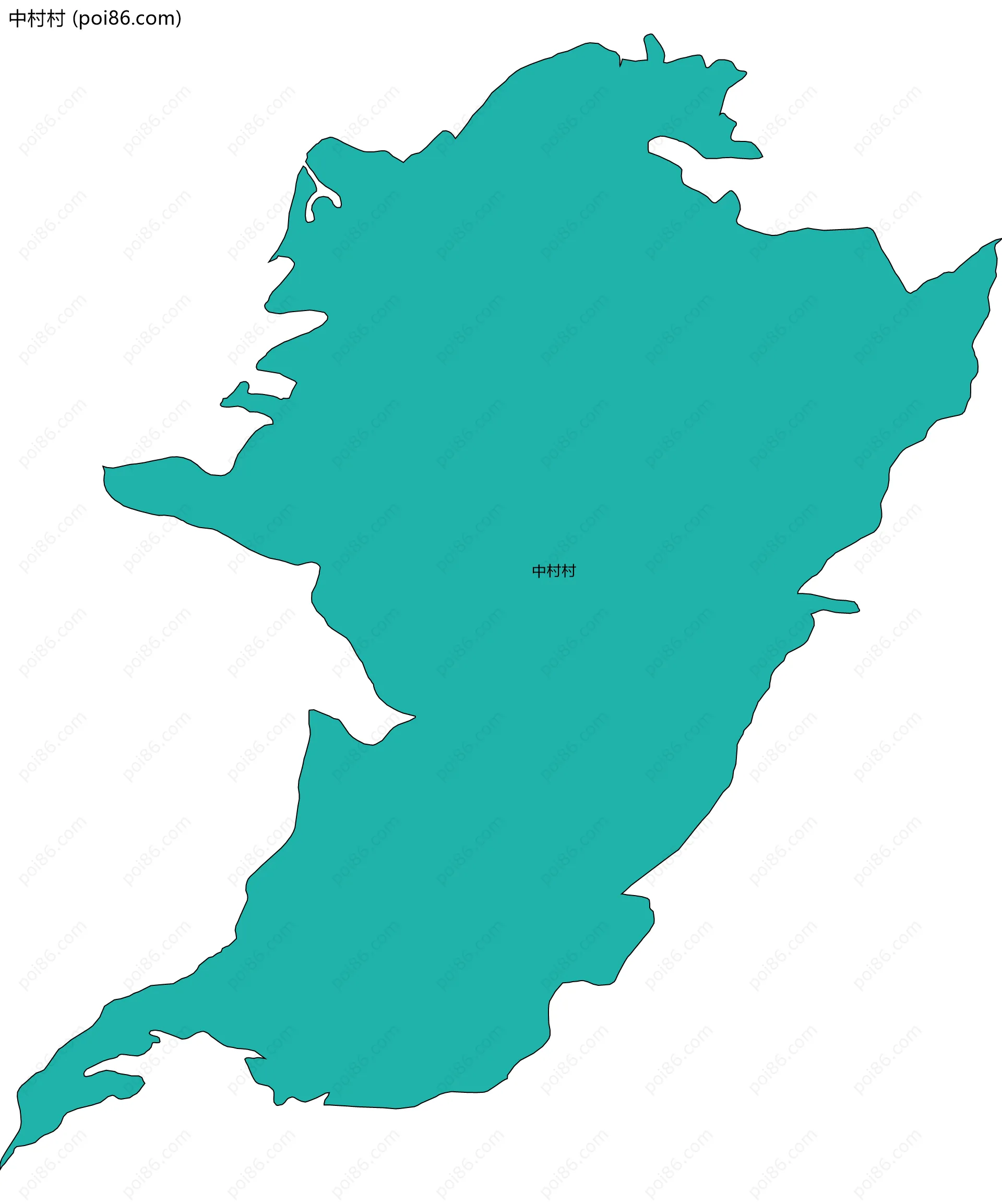 中村村边界地图