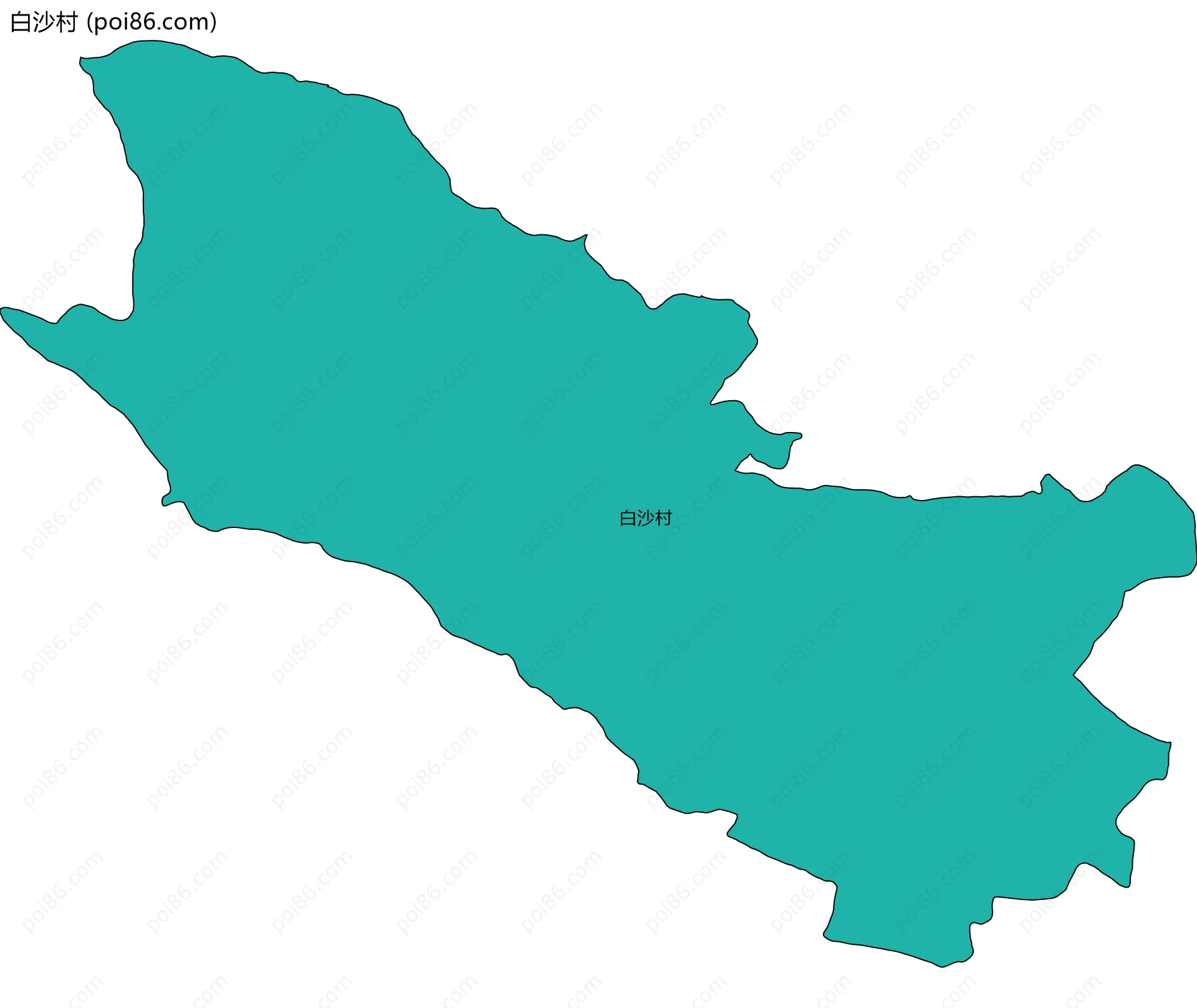 白沙村边界地图