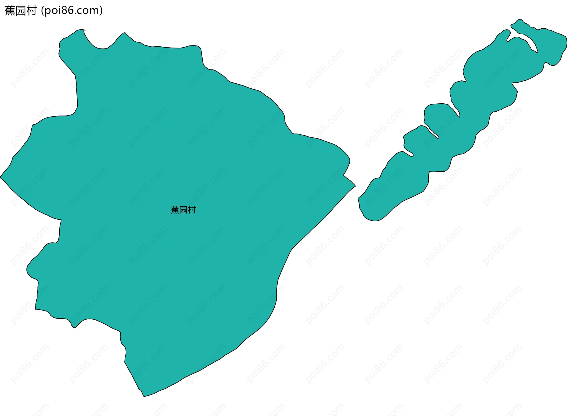 蕉园村边界地图
