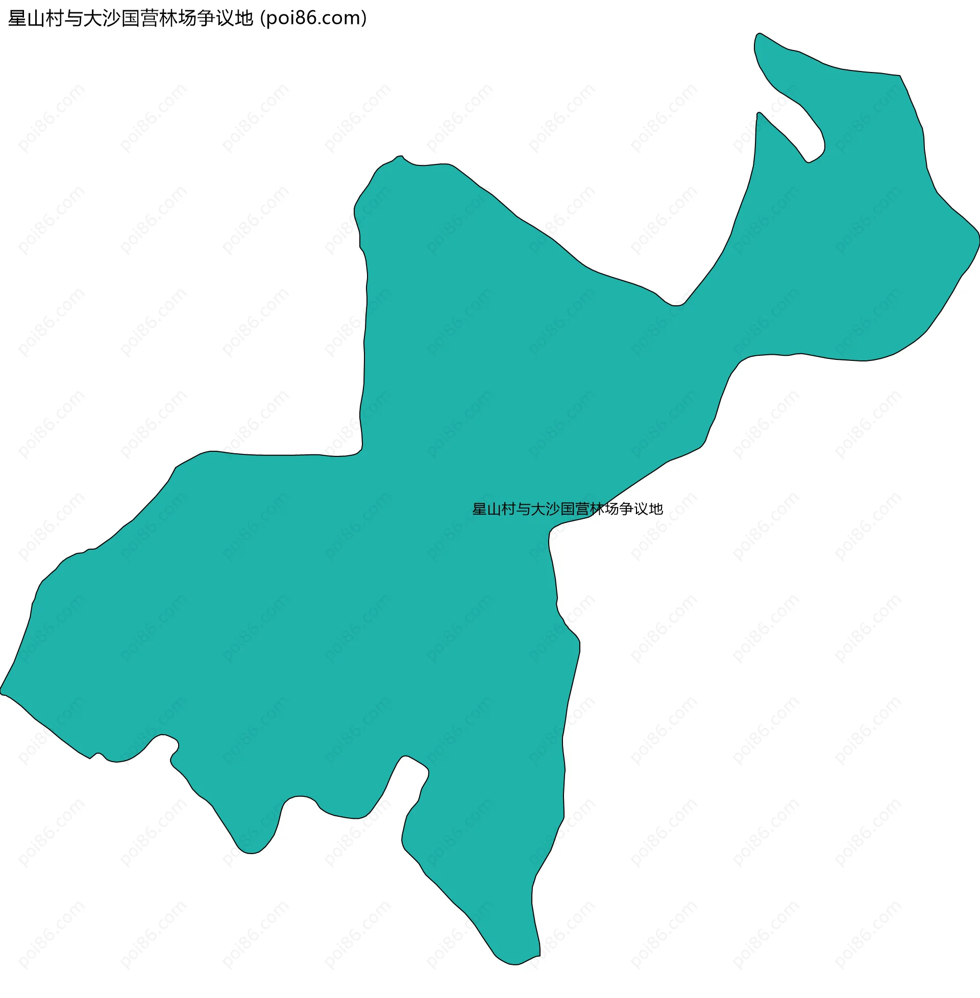 星山村与大沙国营林场争议地边界地图