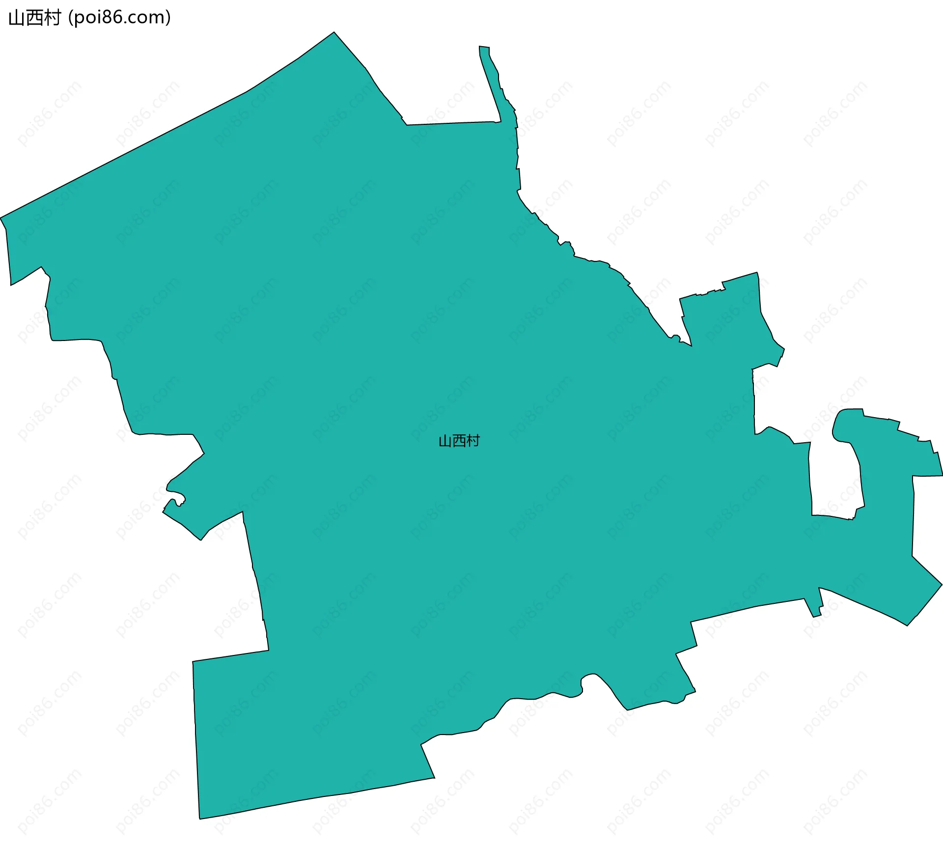 山西村边界地图